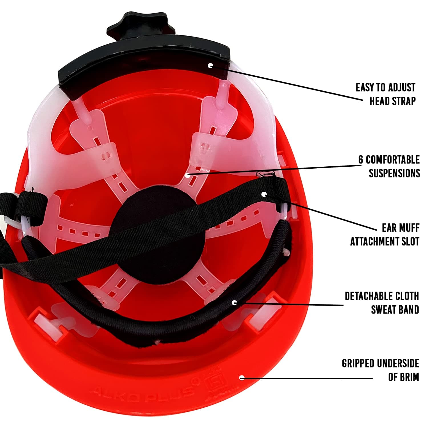 LADWA Red Heavy Duty Safety Director Helmet Head Protection for Outdoor Work Head Safety Hat with ISI Mark (Pack of 25) view 3