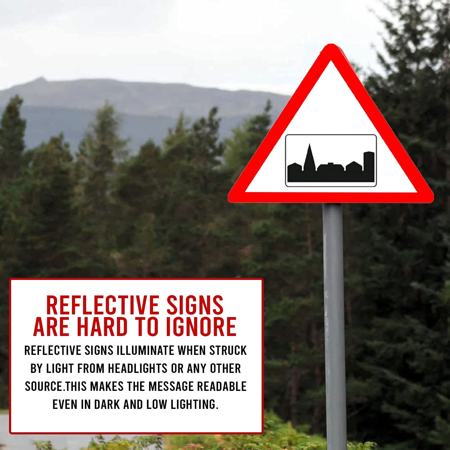 LADWA Triangle Signage 600mm - Built Up Area view 5