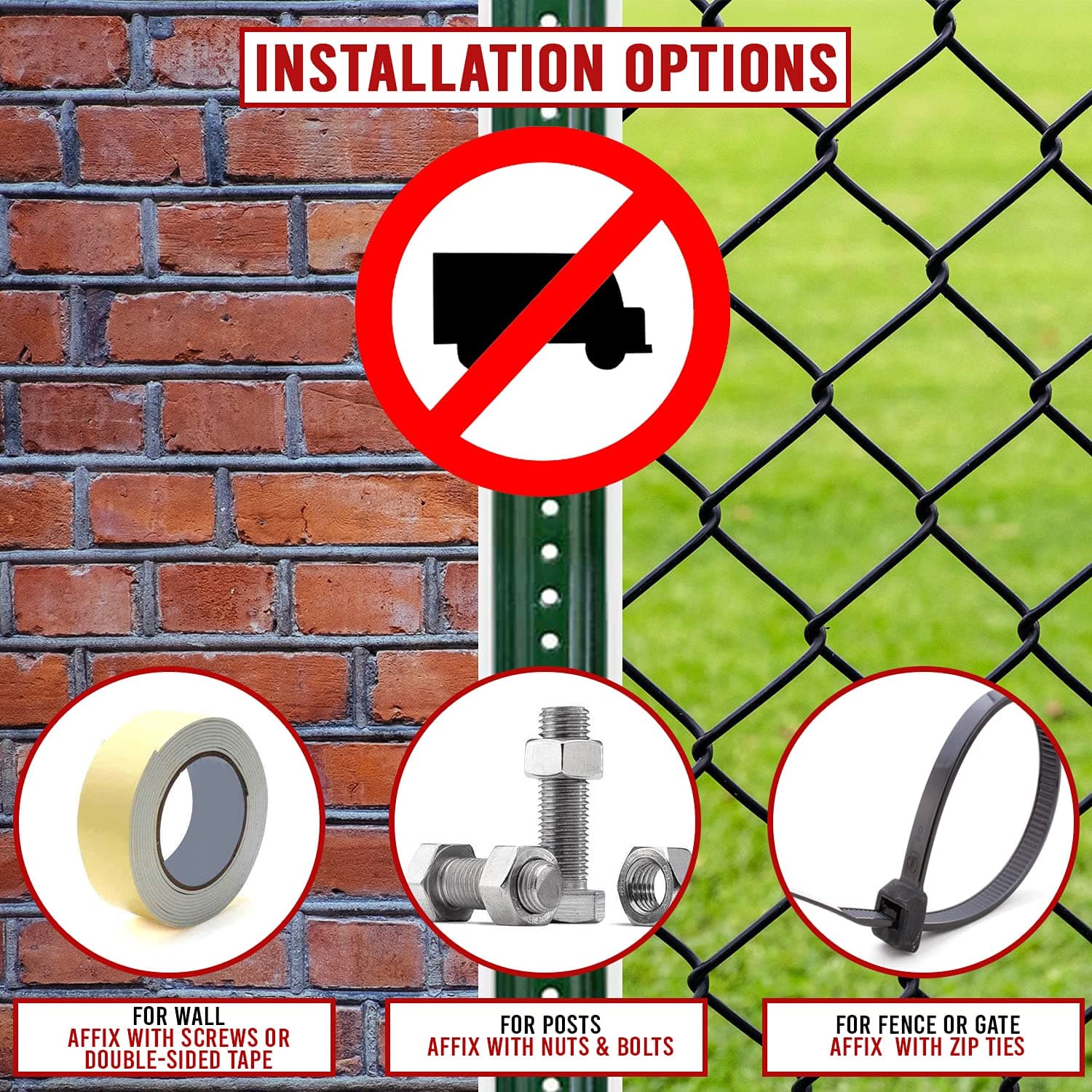 LADWA Circle Signage 600mm - Trucks Prohibited view 2