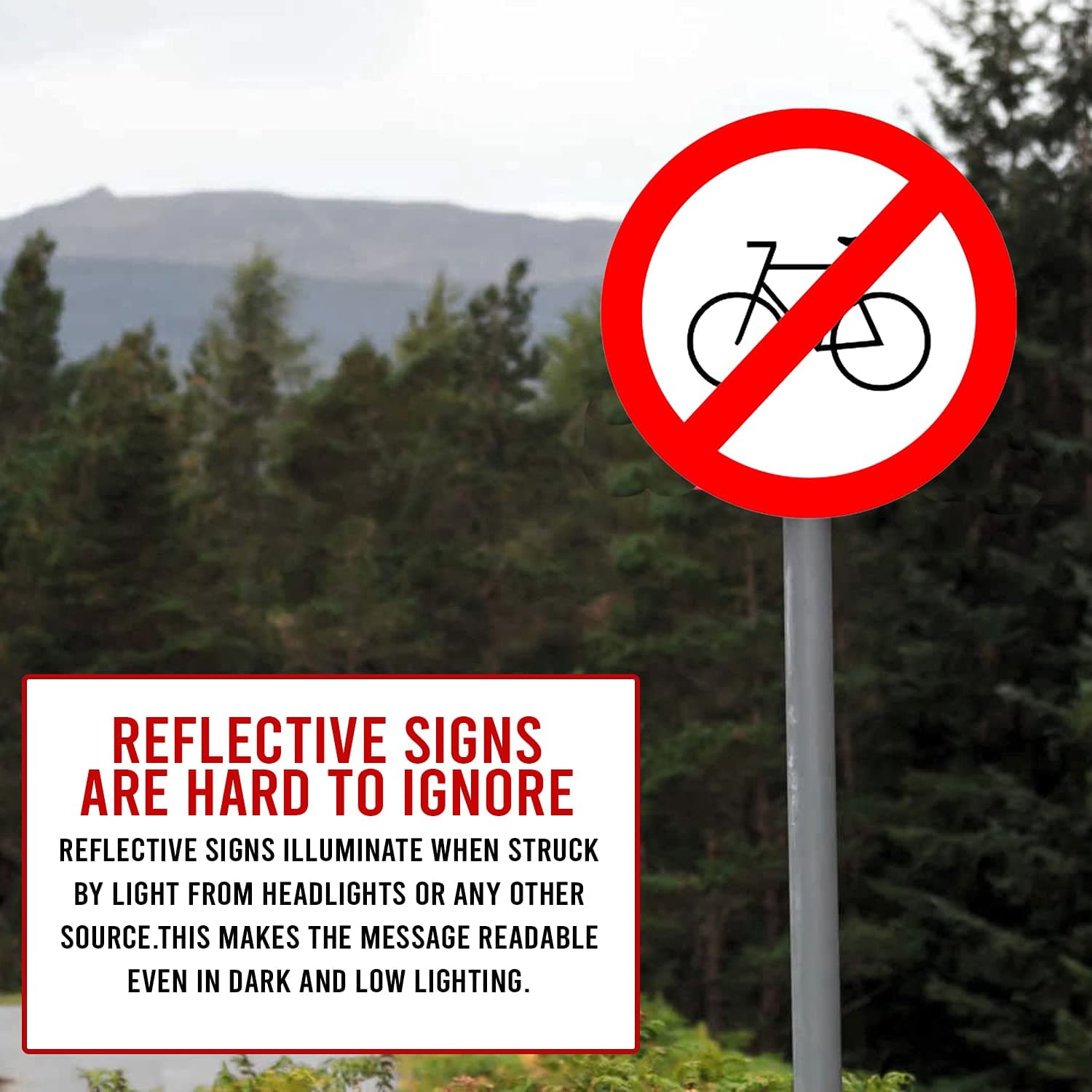 LADWA Circle Signage 600mm - Cycle Prohibited view 5