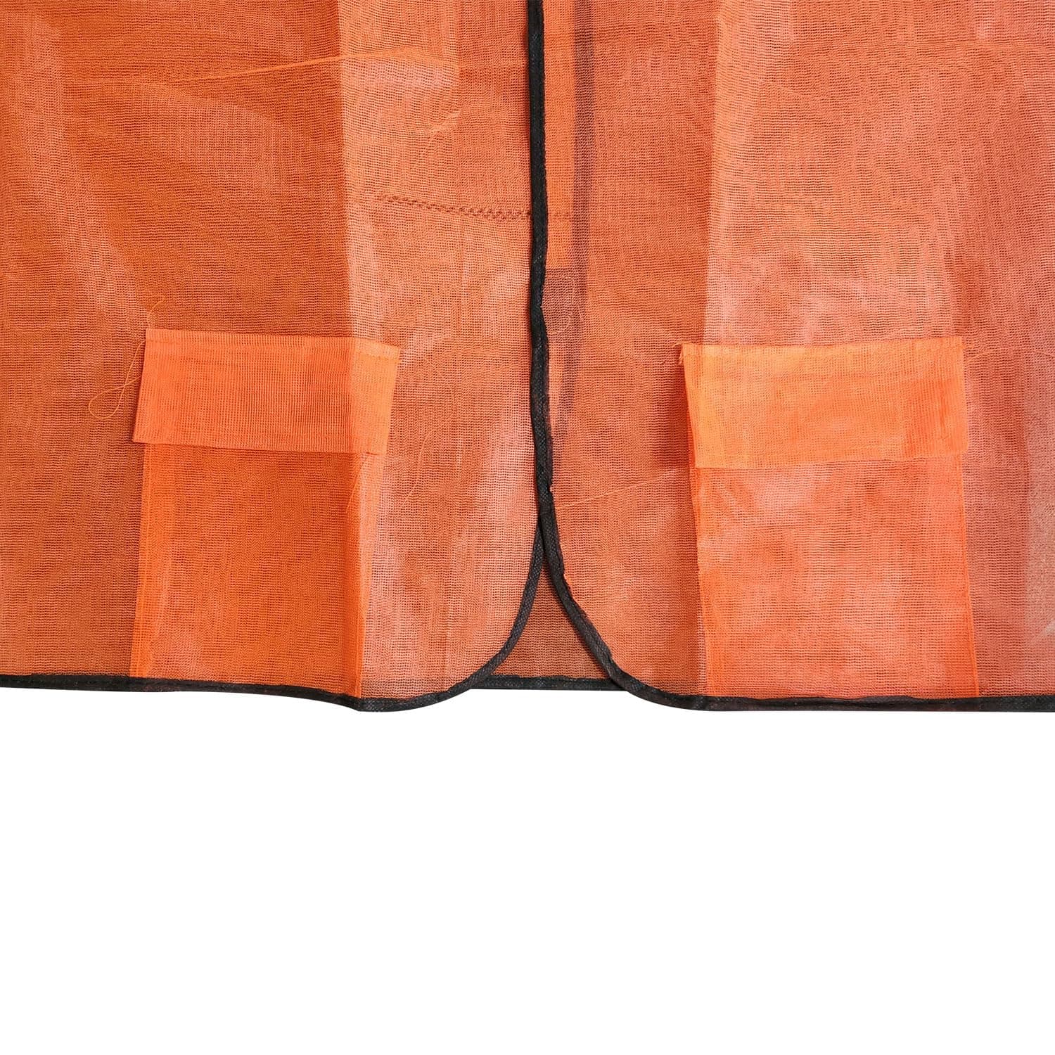 LADWA Reflective Orange Safety Jacket with 2 Pockets Pack of 6 - High Visibility ANSI Class 2 Reflective Gear | Construction Workwear, Night Running, Cycling view 3