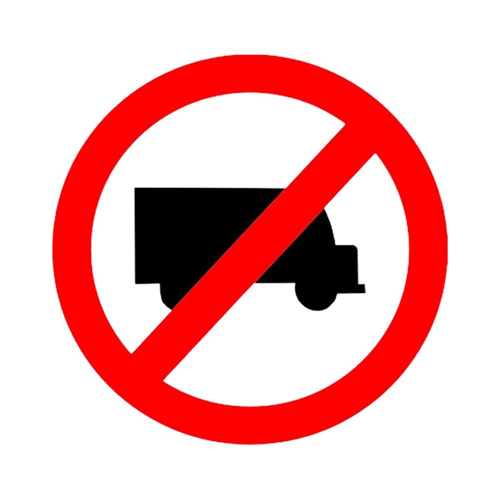 LADWA Circle Signage 600mm - Trucks Prohibited