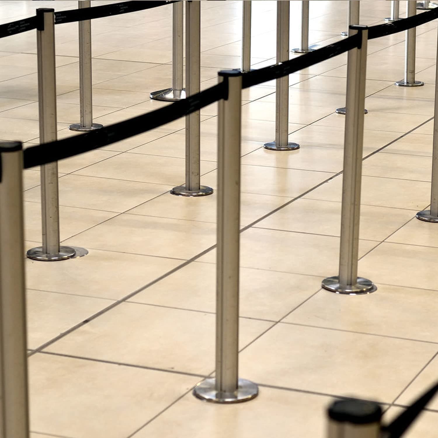 LADWA Set of 2 Queue Managers | 202 Grade Stainless Steel Stanchions with 2.25 Meter Retractable Belt | Hook Type Crowd Control Barriers for Airports, Events, Malls – Black view 4