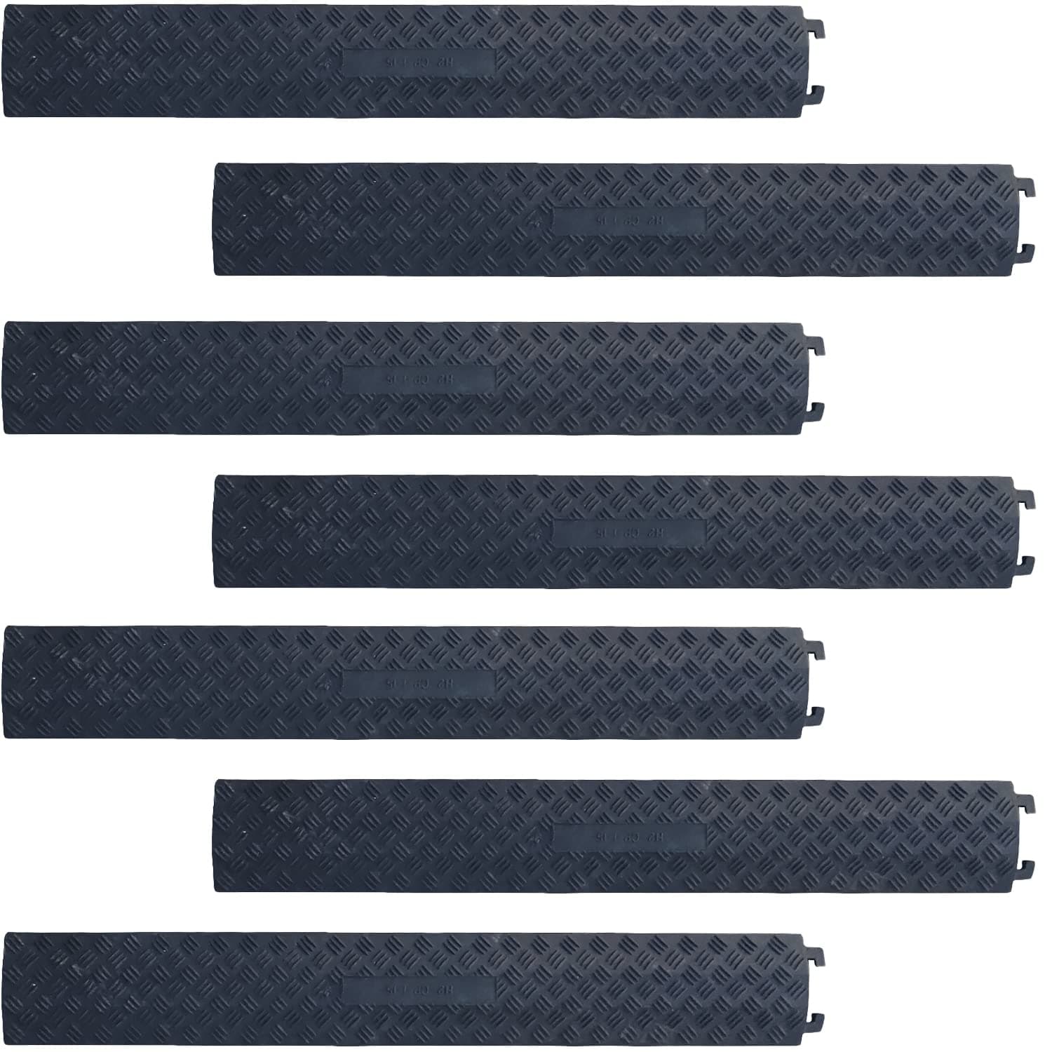 Ladwa Heavy Duty Rubber Cable Protector Bump/Hump Speed Breaker Heavy Duty Hose Cable Track Protector Protective Cover Wires Concealer Floor Cord Cover Cord Protector Black Small (Pack of - 7)