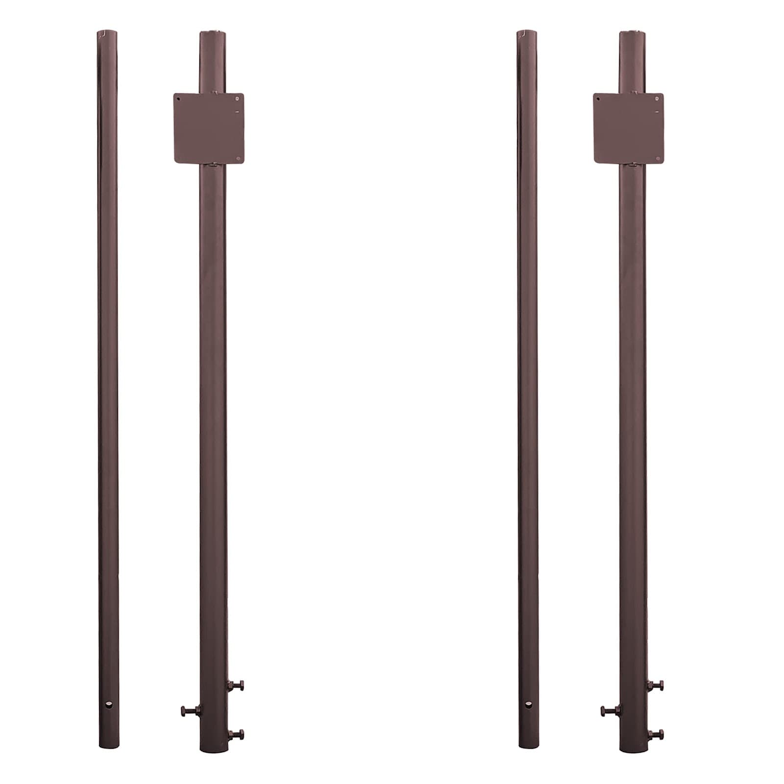 Ladwa Height Adjustable Grouting (Anchor Bolting) Black Pole For Safety 18Inch, 24Inch Convex Mirror & Road/Other Signboards (Pack of 2)