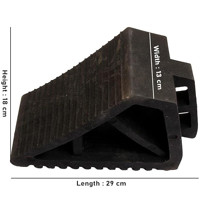 LADWA Rubber Wheel Chock Wheel Stopper Movable Heavy Duty Solid Rubber for Prevents Vehicles from Rolling During Maintenance or Storage (Pack of 8) view 3