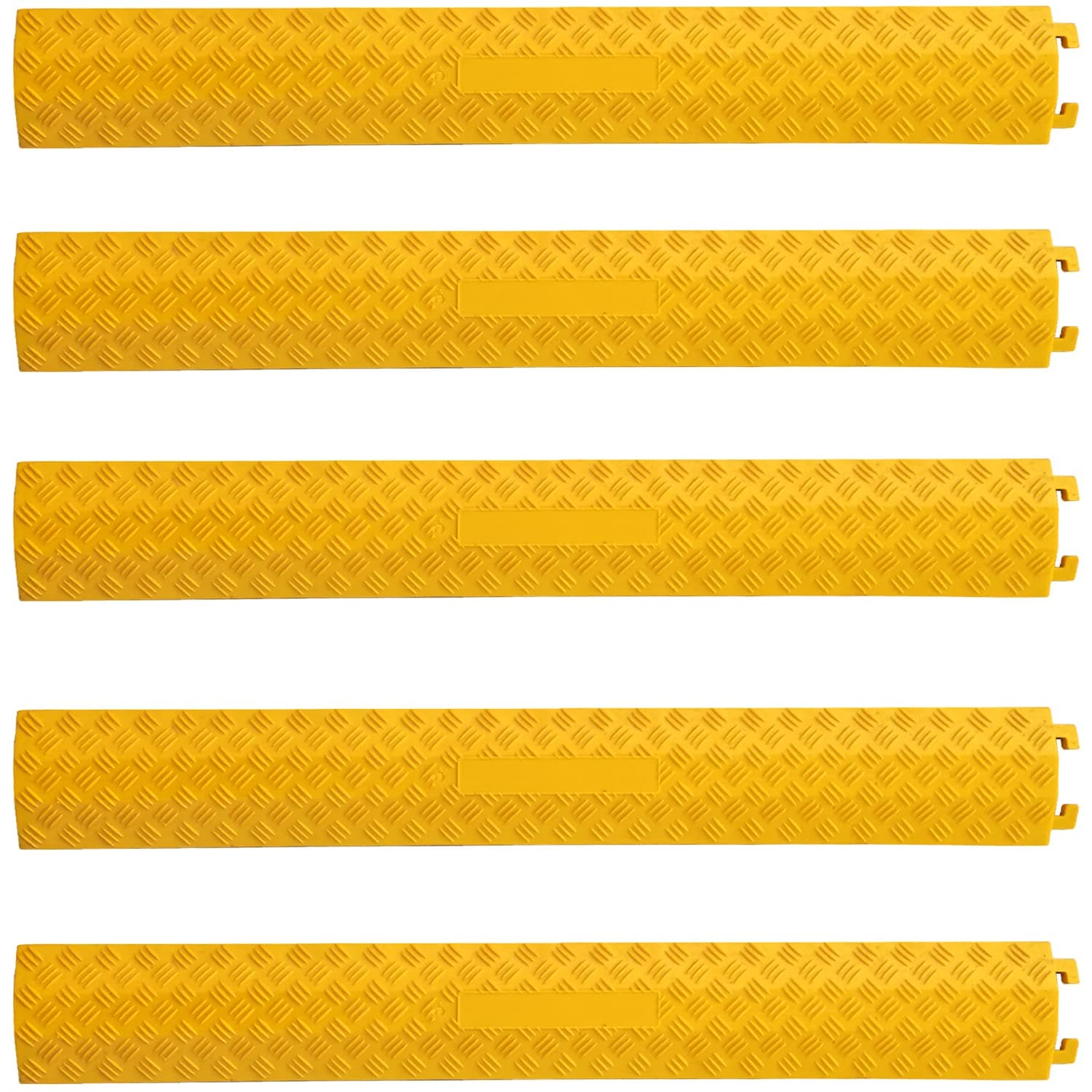 Ladwa Heavy Duty Rubber Cable Protector Bump/Hump Speed Breaker Heavy Duty Hose Cable Track Protector Protective Cover Wires Concealer Floor Cord Cover Cord Protector Yellow Smal (l Packof - 5)