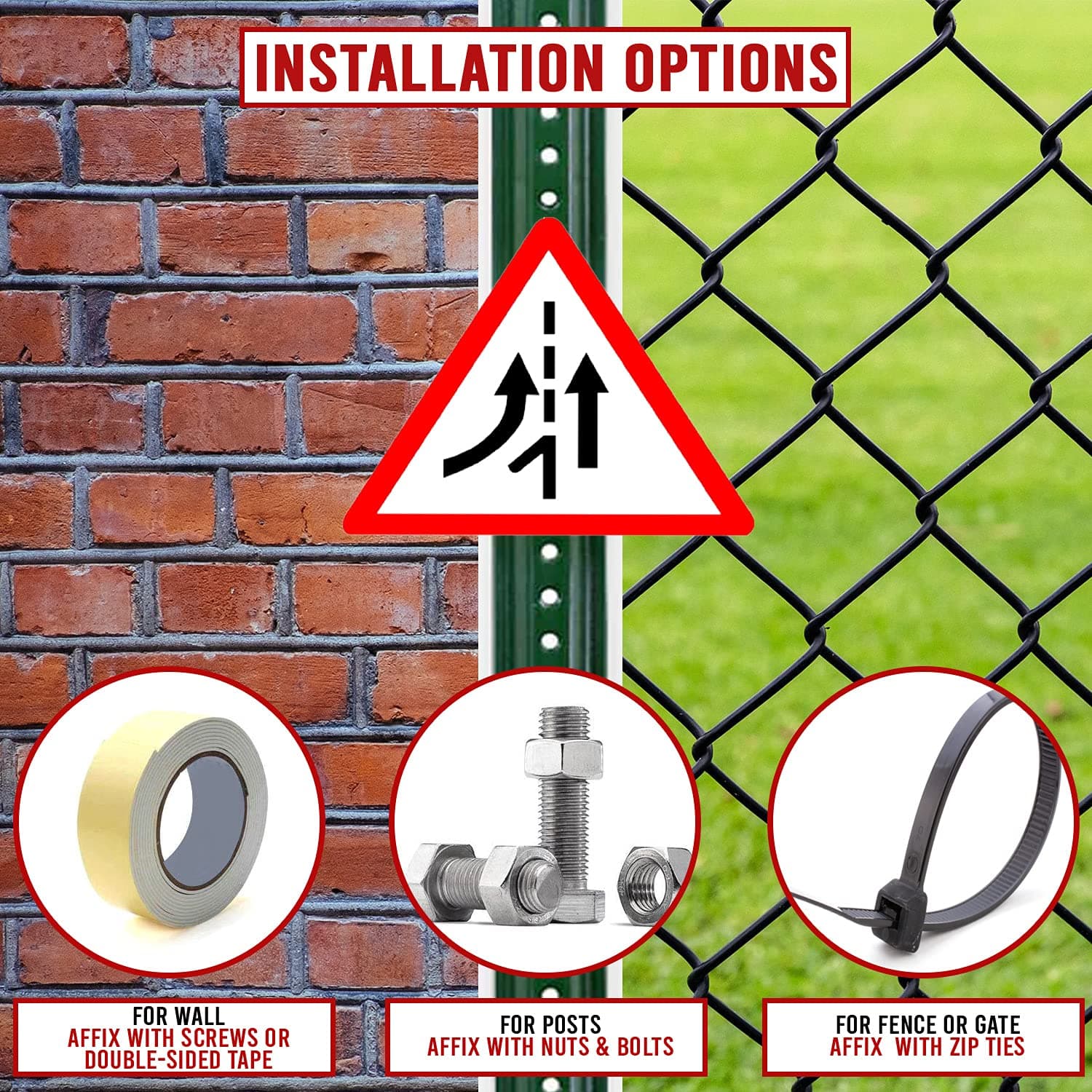 LADWA Triangle Signage 600mm - Merging Traffic Ahead view 2
