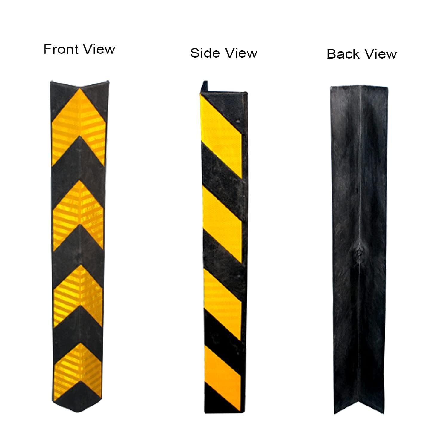 LADWA 800mm, 4 Pieces Parking Safety Pillar Guard, Rubber Corner L Shaped Guard with Yellow Reflective Tapes for High Visibility view 5