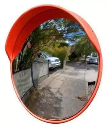LADWA Parking Safety Convex Mirror with Adjustable Fixing Bracket (Orange, Diameter 18 Inches / 45 CM) Pack of 2 view 2