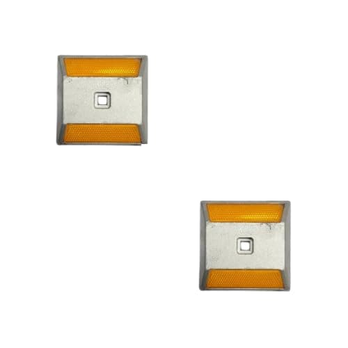 Ladwa Road Stud: Durable Aluminium Body and High-Visibility Yellow Reflector P-2