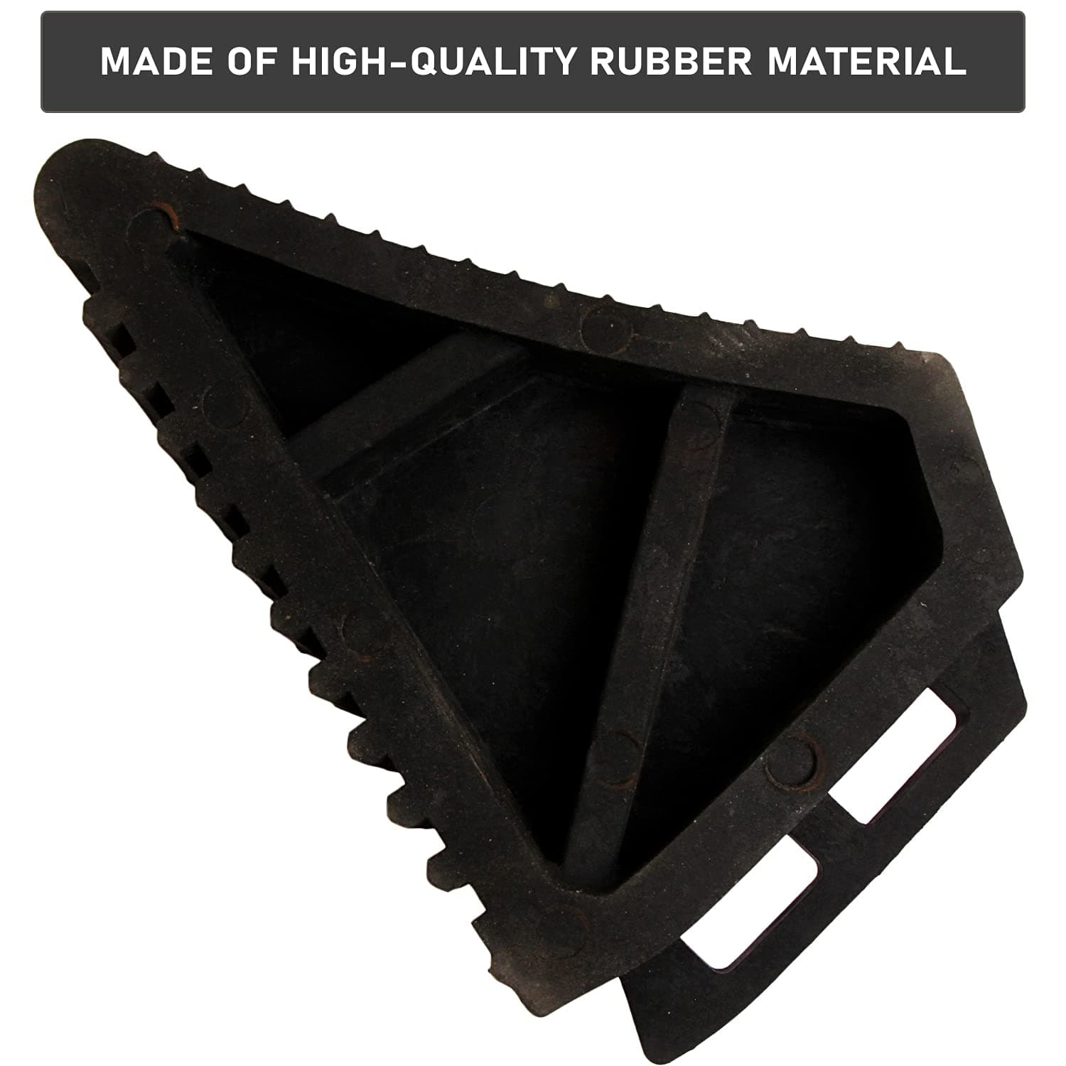 LADWA Rubber Wheel Chock Wheel Stopper Movable Heavy Duty Solid Rubber for Prevents Vehicles from Rolling During Maintenance or Storage (Pack of 2) view 3