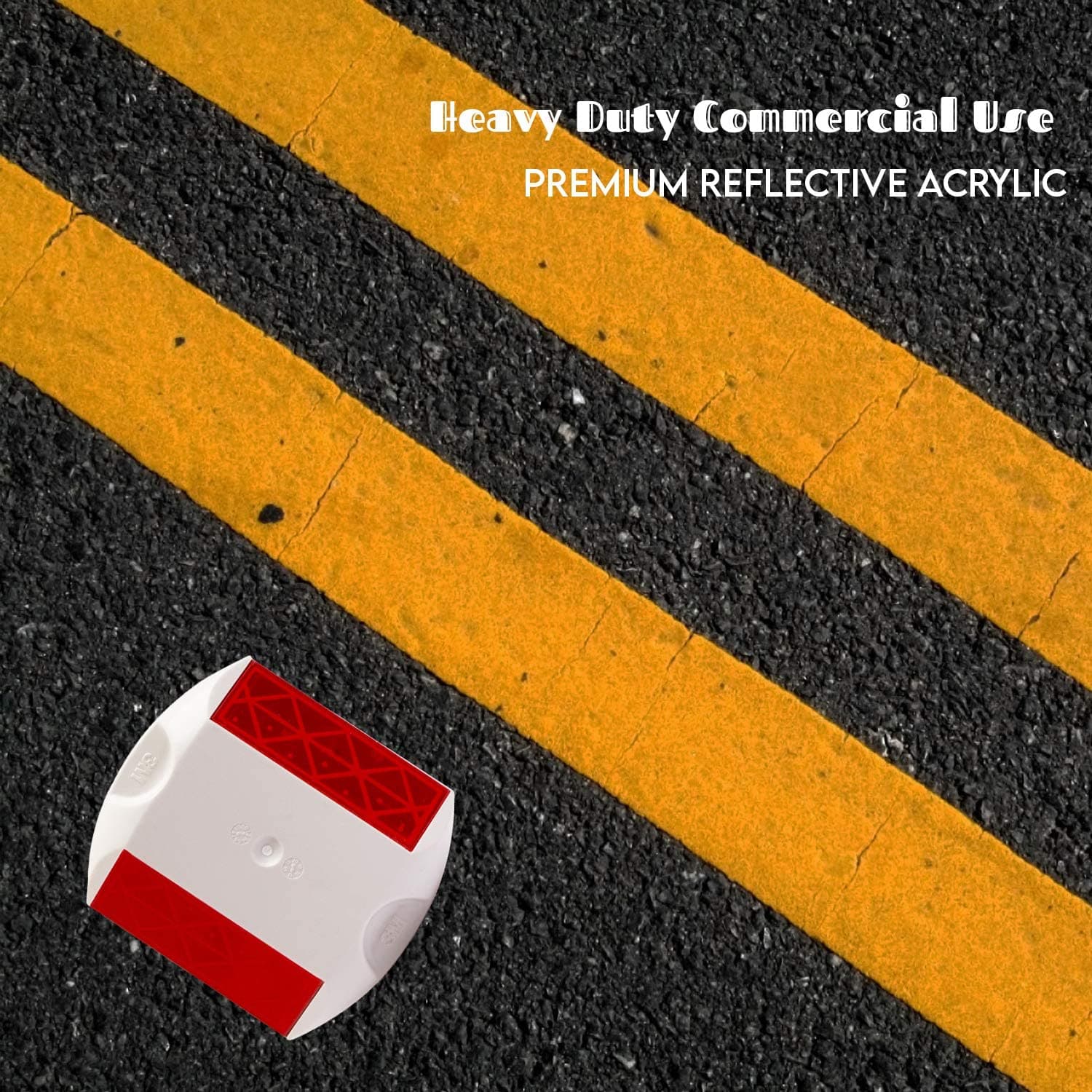 LADWA Road Reflectors Street Pavement & Asphalt Stud Markers | Great Reflecting for Speed Bumps, Sidewalks, Pedestrian Crossings, Freeways & Driveways | Industrial Grade (White) Pack of 5 view 4