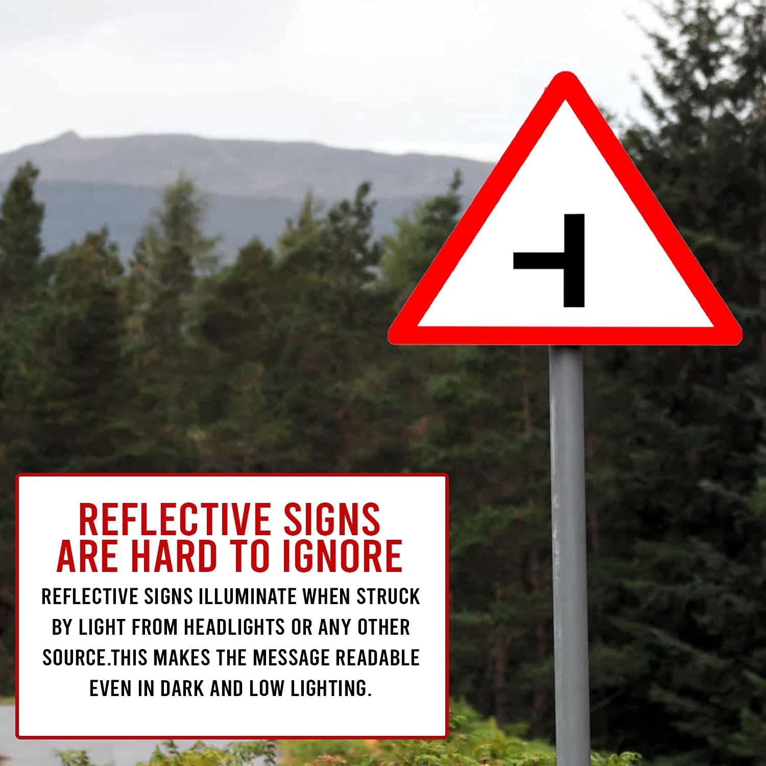 LADWA Triangle Signage 600mm - Side Road Left view 5