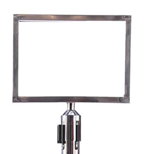 LADWA Set of 4 Q Please (Q Manager), 202 Grade Extendable 2.25 mtr Hook Type Stanchions Barrier Accessories Steel Barricade, Que Manager with A3 Sign Plate - Blue Tape view 3