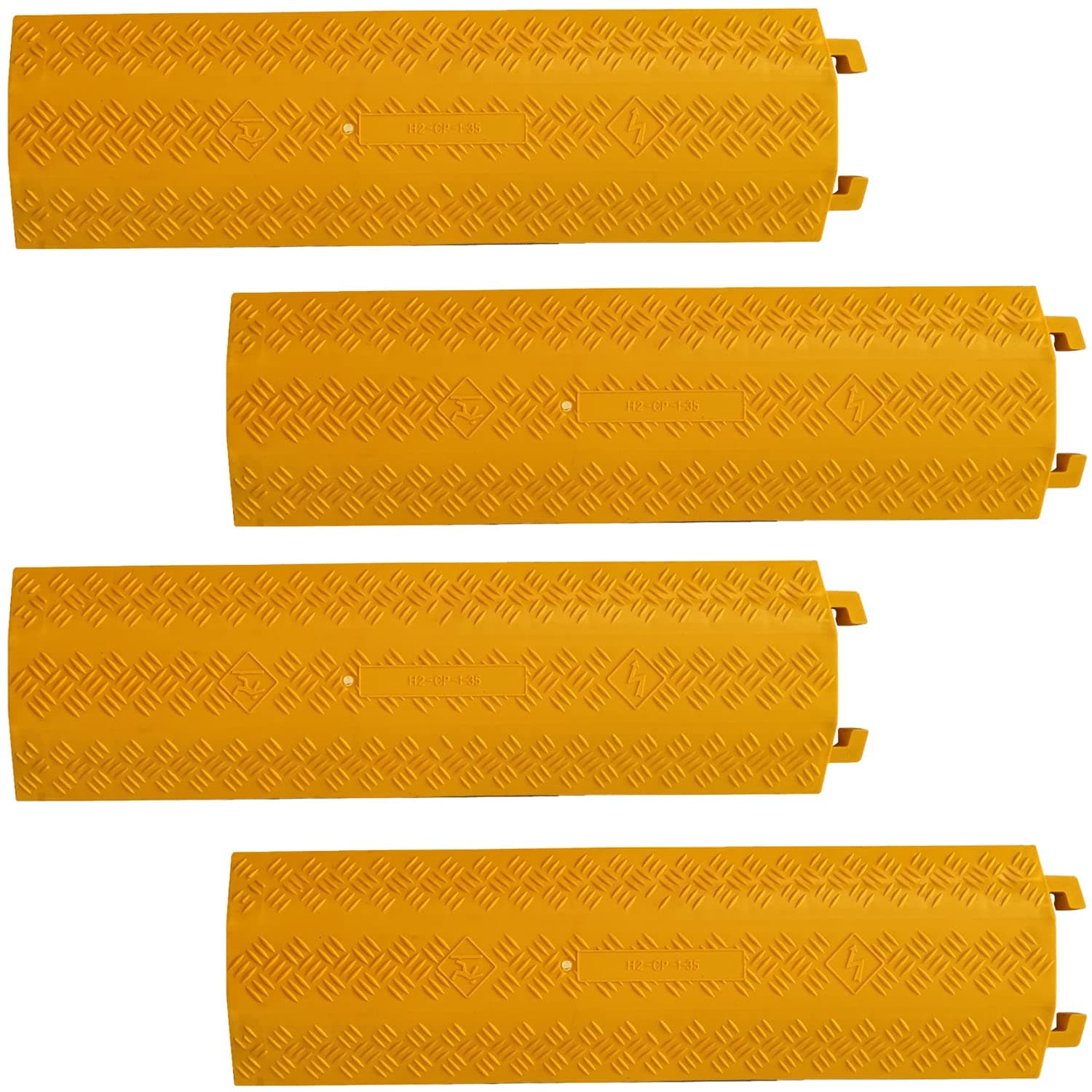 Ladwa Heavy Duty Rubber Cable Protector Bump/Hump Speed Breaker Heavy Duty Hose Cable Track Protector Protective Cover Wires Concealer Floor Cord Cover Cord Protector Yellow Big Pack of - 7