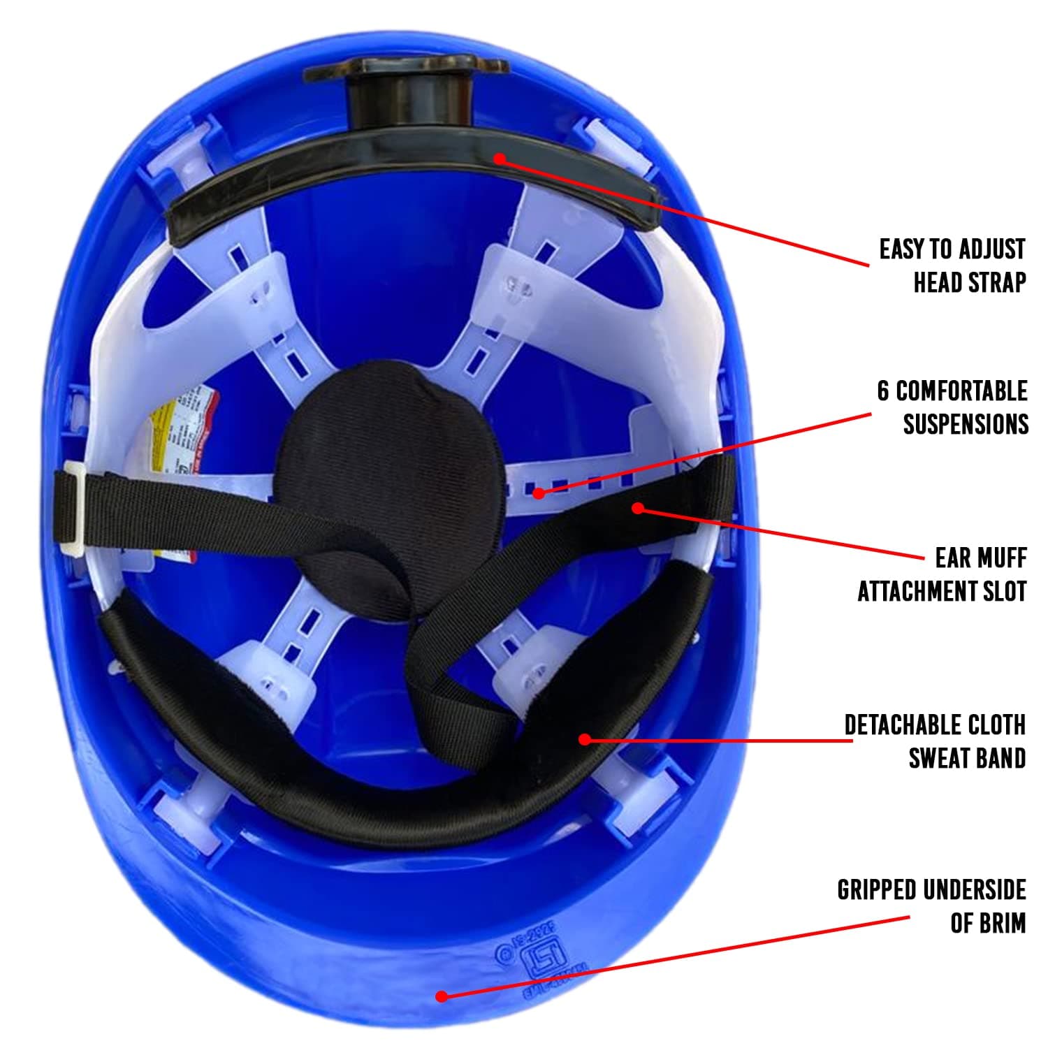 LADWA Blue Heavy Duty Safety Director Helmet Head Protection for Outdoor Work Head Safety Hat with ISI Mark (Pack of 20) view 3