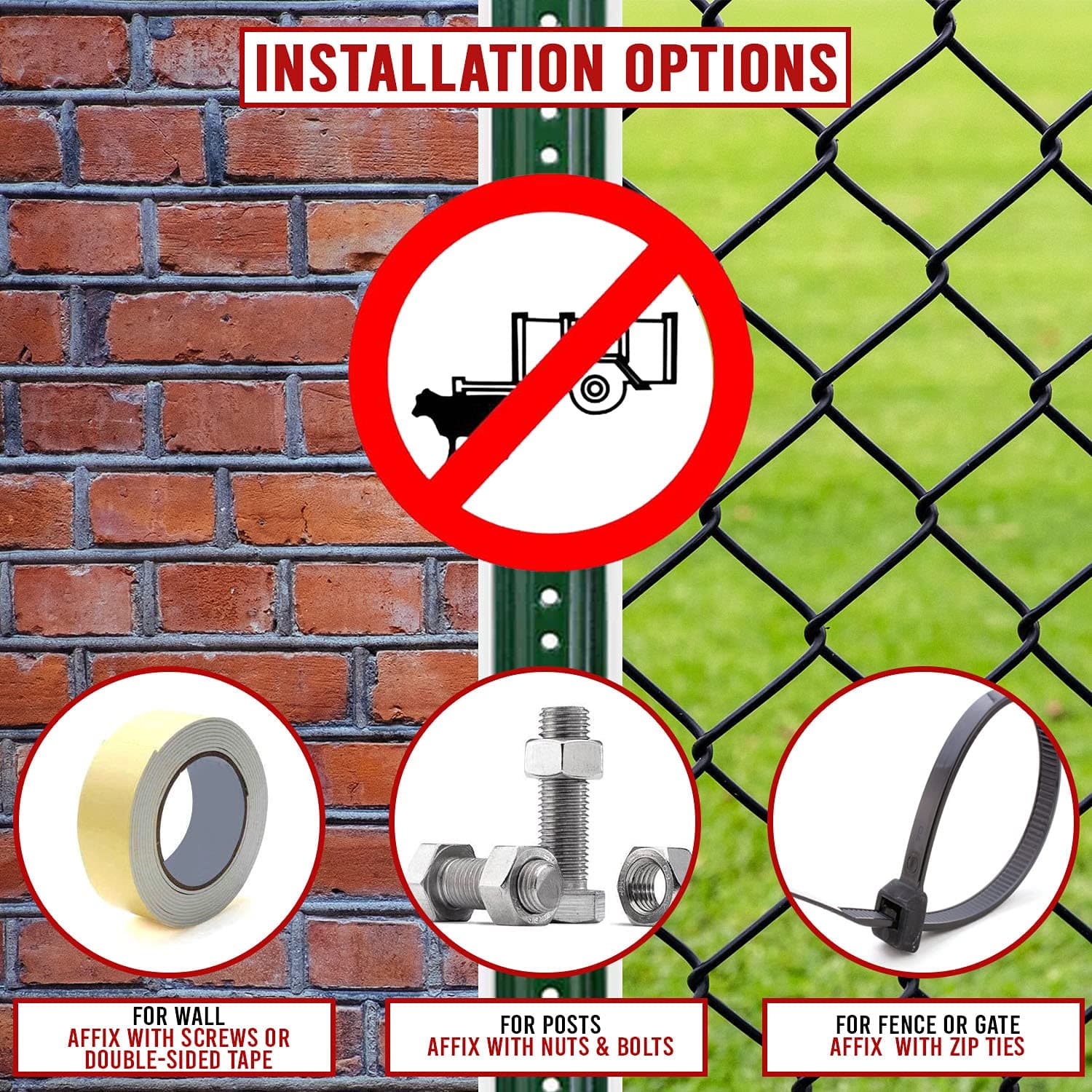 LADWA Circle Signage 600mm - Bullock Carts Prohibited view 3