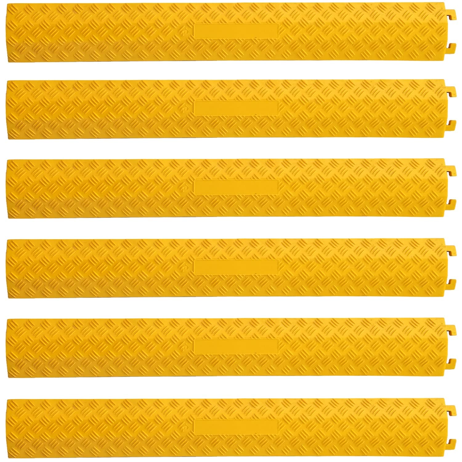 Ladwa Heavy Duty Rubber Cable Protector Bump/Hump Speed Breaker Heavy Duty Hose Cable Track Protector Protective Cover Wires Concealer Floor Cord Cover Cord Protector Yellow Smal (l Packof - 6)