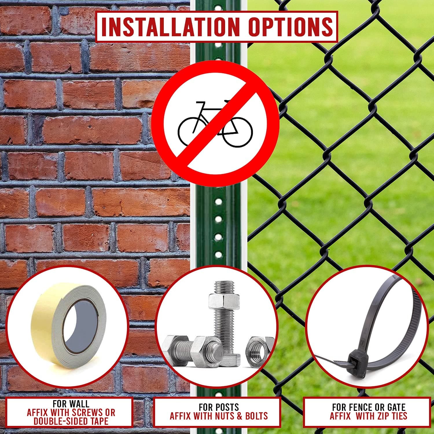 LADWA Circle Signage 600mm - Cycle Prohibited view 2