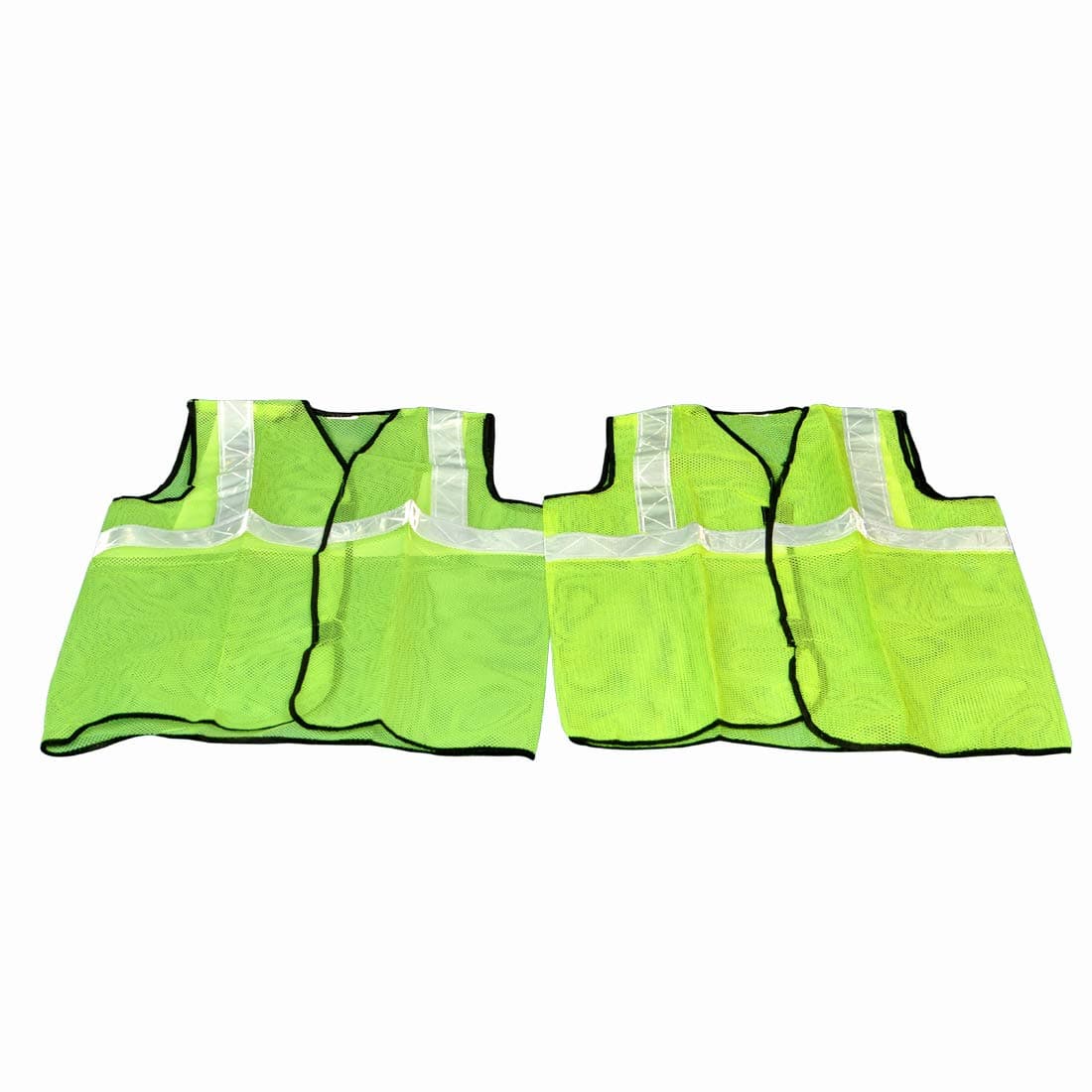 Ladwa 2 Pcs Reflective PVC Stripes Safety Jacket for Road Safety Work Wear for Men Women (Green, Set of 2)