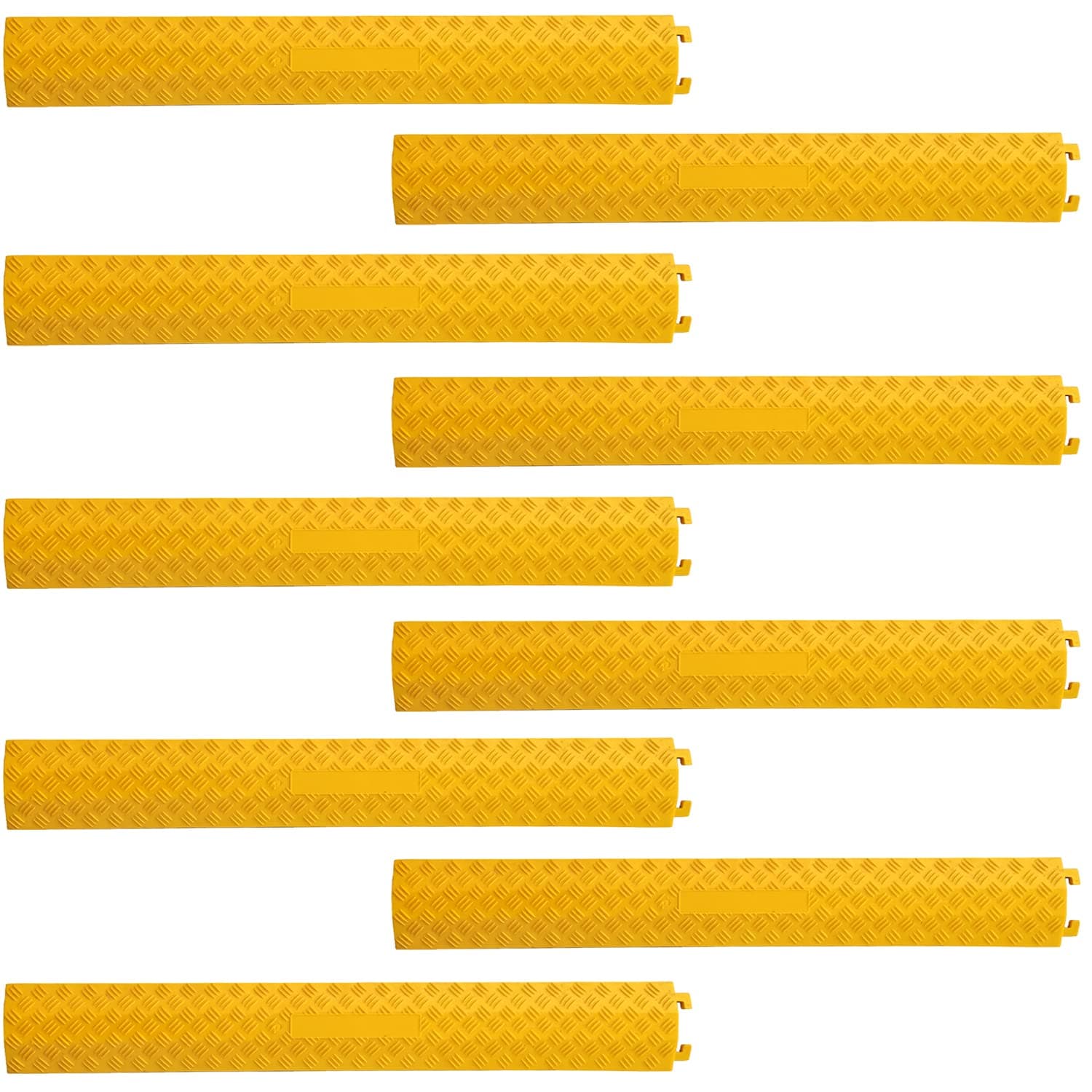 Ladwa Heavy Duty Rubber Cable Protector Bump/Hump Speed Breaker Heavy Duty Hose Cable Track Protector Protective Cover Wires Concealer Floor Cord Cover Cord Protector Yellow Smal (l Packof - 9)