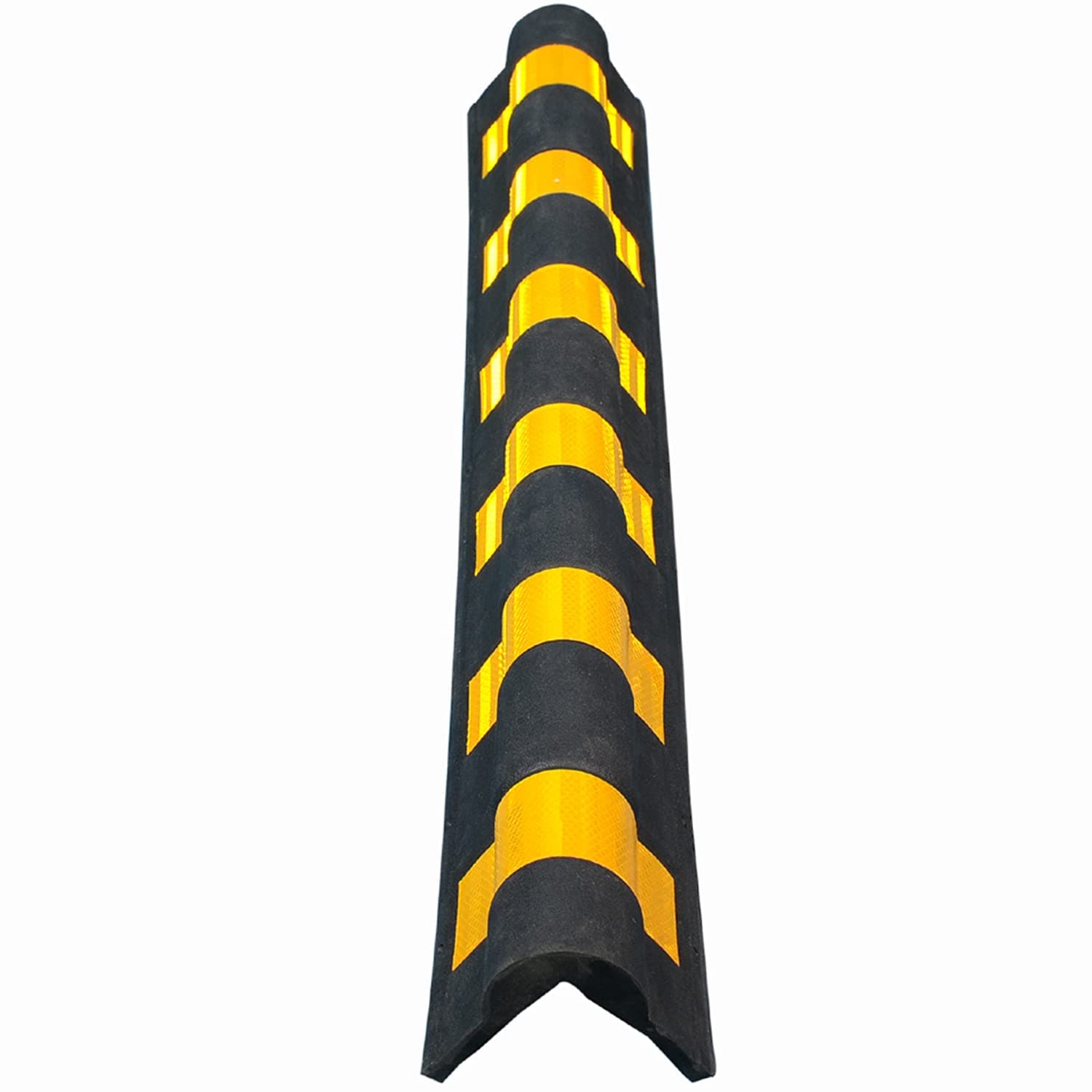 LADWA 1000mm, 50 Pieces Parking Safety Pillar Guard, Rubber Corner Bounce Shaped Guard with Yellow Reflective Tapes For High Visibility view 5