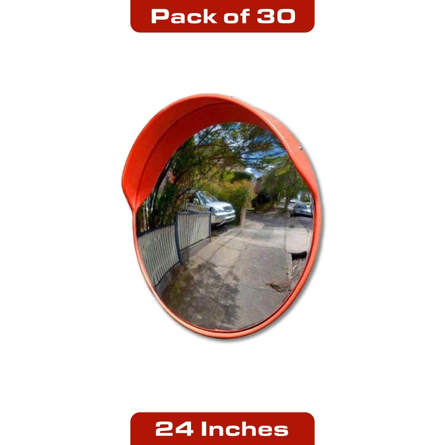 LADWA Unbreakable 24 Inch/600mm Diameter Wide Angle Convex Mirror/Security Mirror/Traffic Mirror for Road Safety with Installation Kit & Adjustable Fixing Bracket (Nuts & Bolts) (Pack of 30) view 2