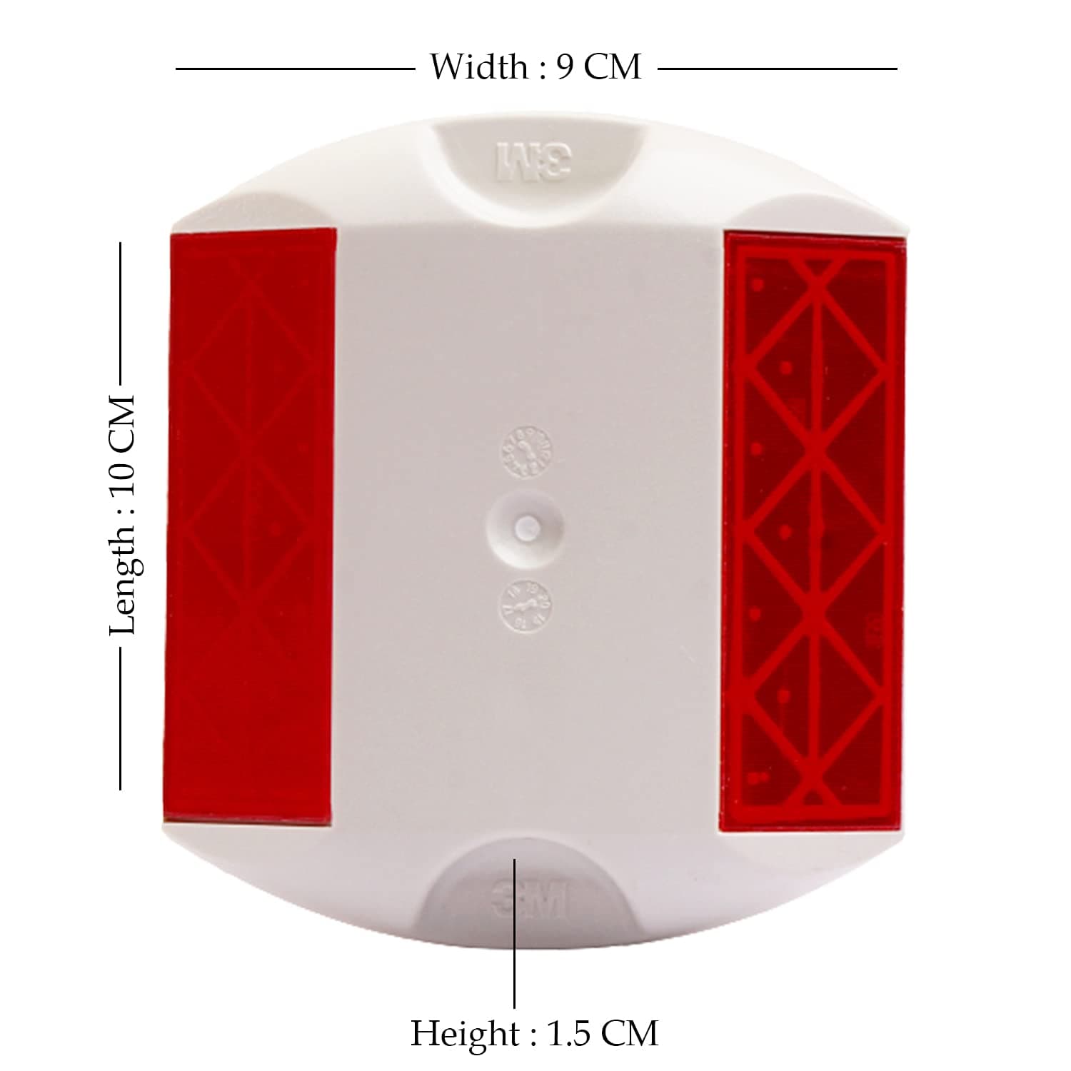 LADWA 50 Pieces White Road Studs/Reflectors (10cm x 9cm), Great Reflecting for Speed Bumps, Sidewalks, Pedestrian Crossings, Freeways & Driveways (White) view 4