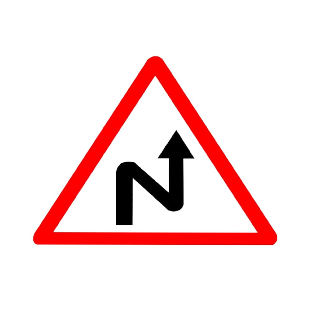 LADWA Triangle Signage 600mm - Right Reverse Bend