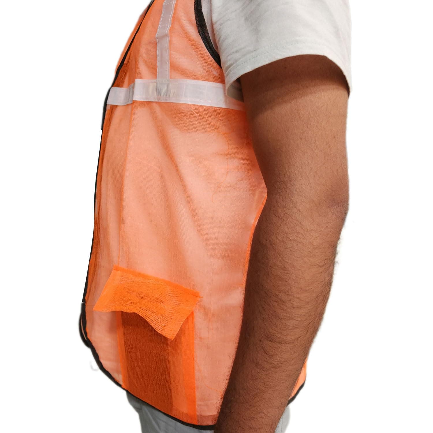 LADWA Reflective Orange Safety Jacket with 2 Pockets Pack of 2 - High Visibility ANSI Class 2 Reflective Gear | Construction Workwear, Night Running, Cycling view 4