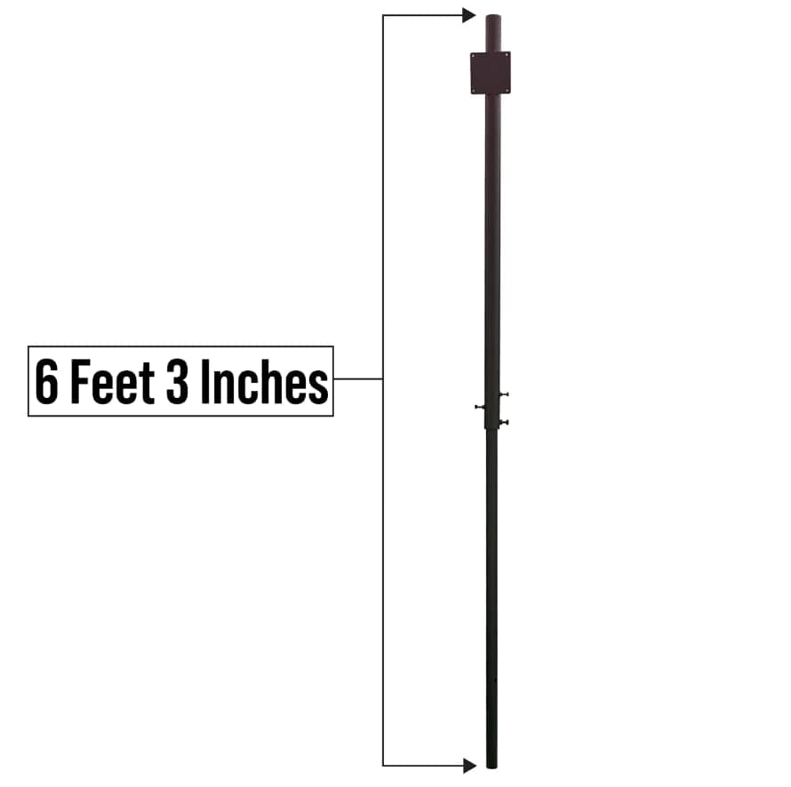 Ladwa Height Adjustable Concreting (Cement/Jelly Mix) Brown Pole For Safety 18Inch, 24Inch Convex Mirror & Road/Other Signboards view 3