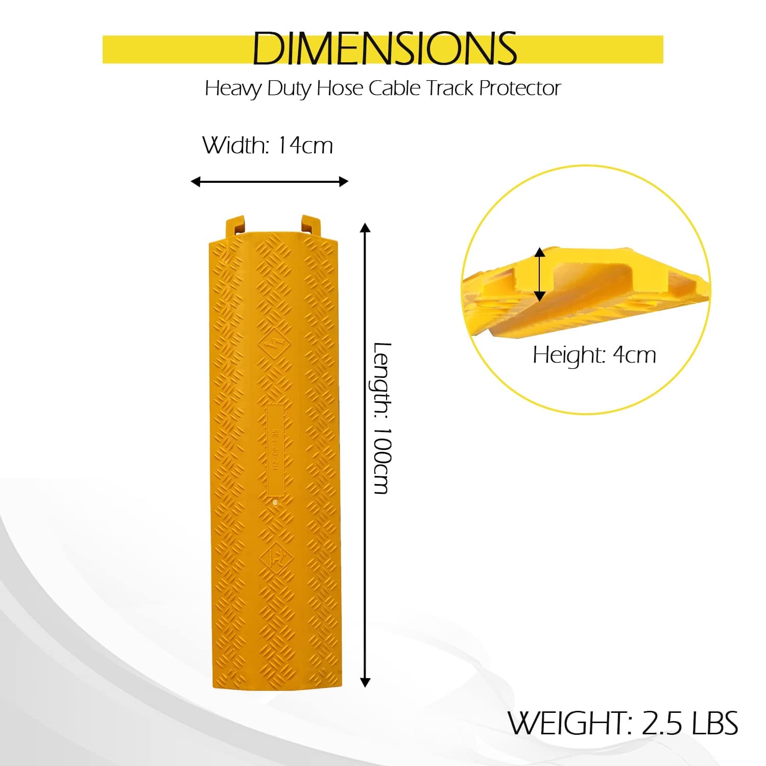 Ladwa Heavy Duty Rubber Cable Protector Bump/Hump Speed Breaker Heavy Duty Hose Cable Track Protector Protective Cover Wires Concealer Floor Cord Cover Cord Protector Yellow Big Pack of - 2 view 2