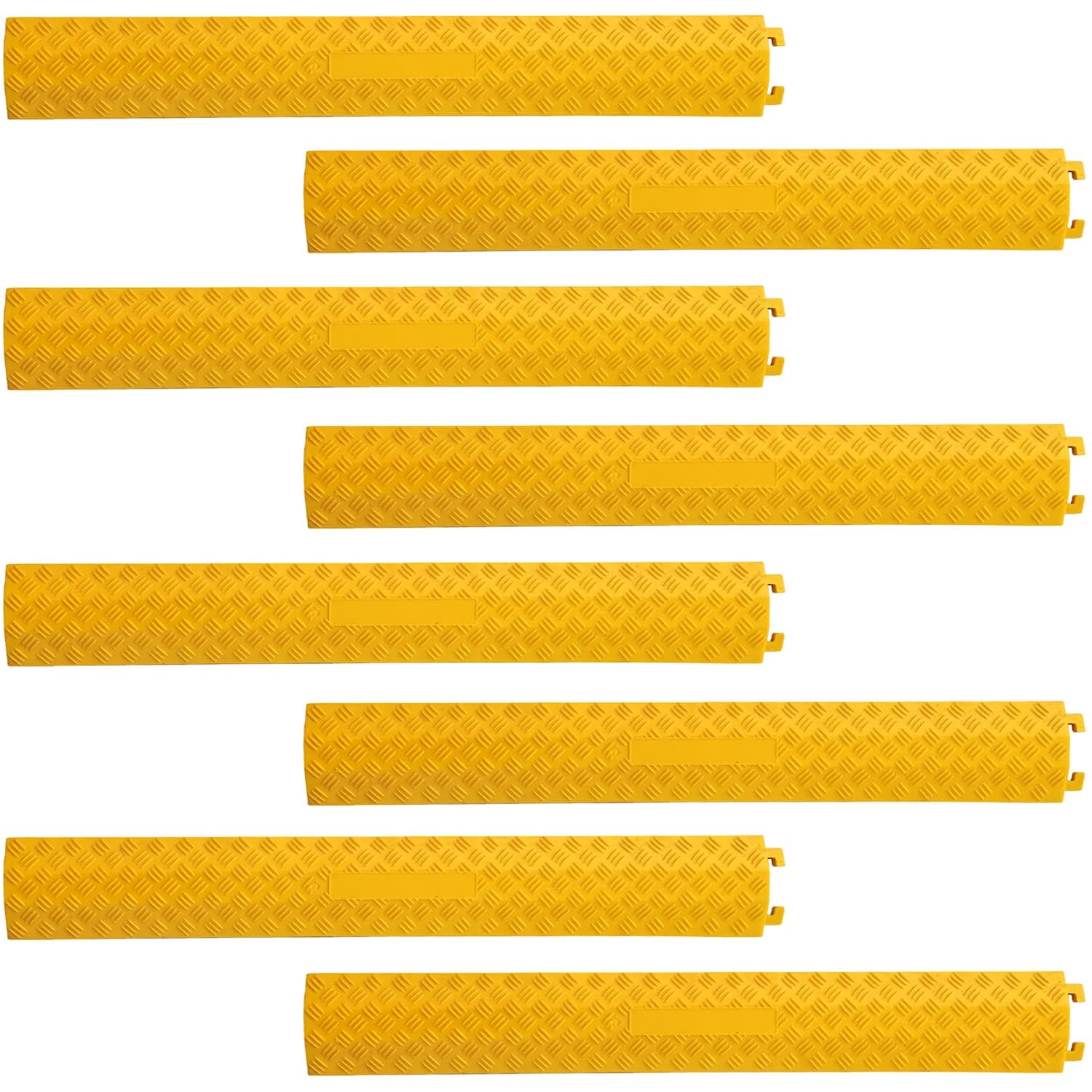 Ladwa Heavy Duty Rubber Cable Protector Bump/Hump Speed Breaker Heavy Duty Hose Cable Track Protector Protective Cover Wires Concealer Floor Cord Cover Cord Protector Yellow Smal (l Packof - 8)