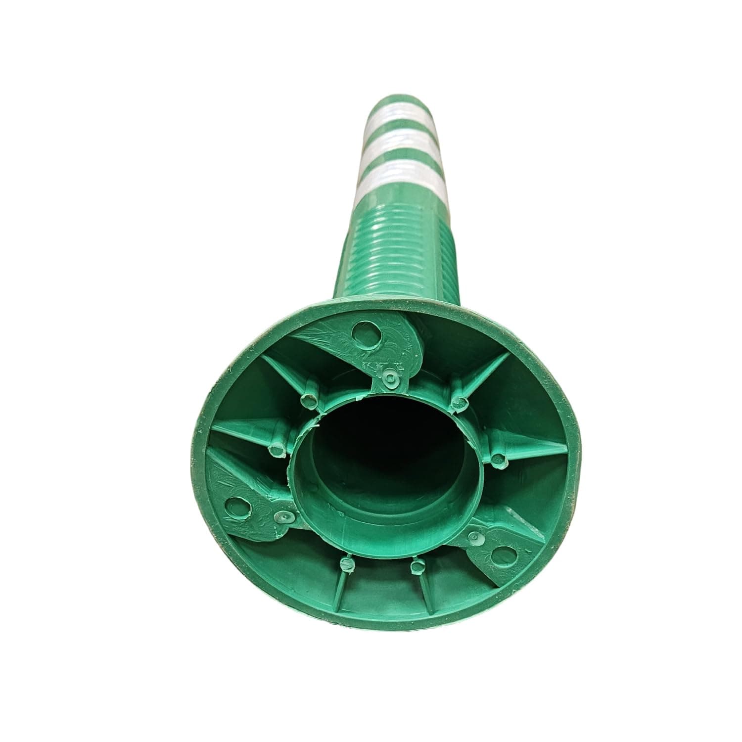 Ladwa Flexible Plastic Spring Post Green,(Pack of 2) High Grade Elastomeric Polymer Material With 3 White Reflective Tapes Easy To Install Safety T-Top Bollard Barrier Parking Block (Green). view 4