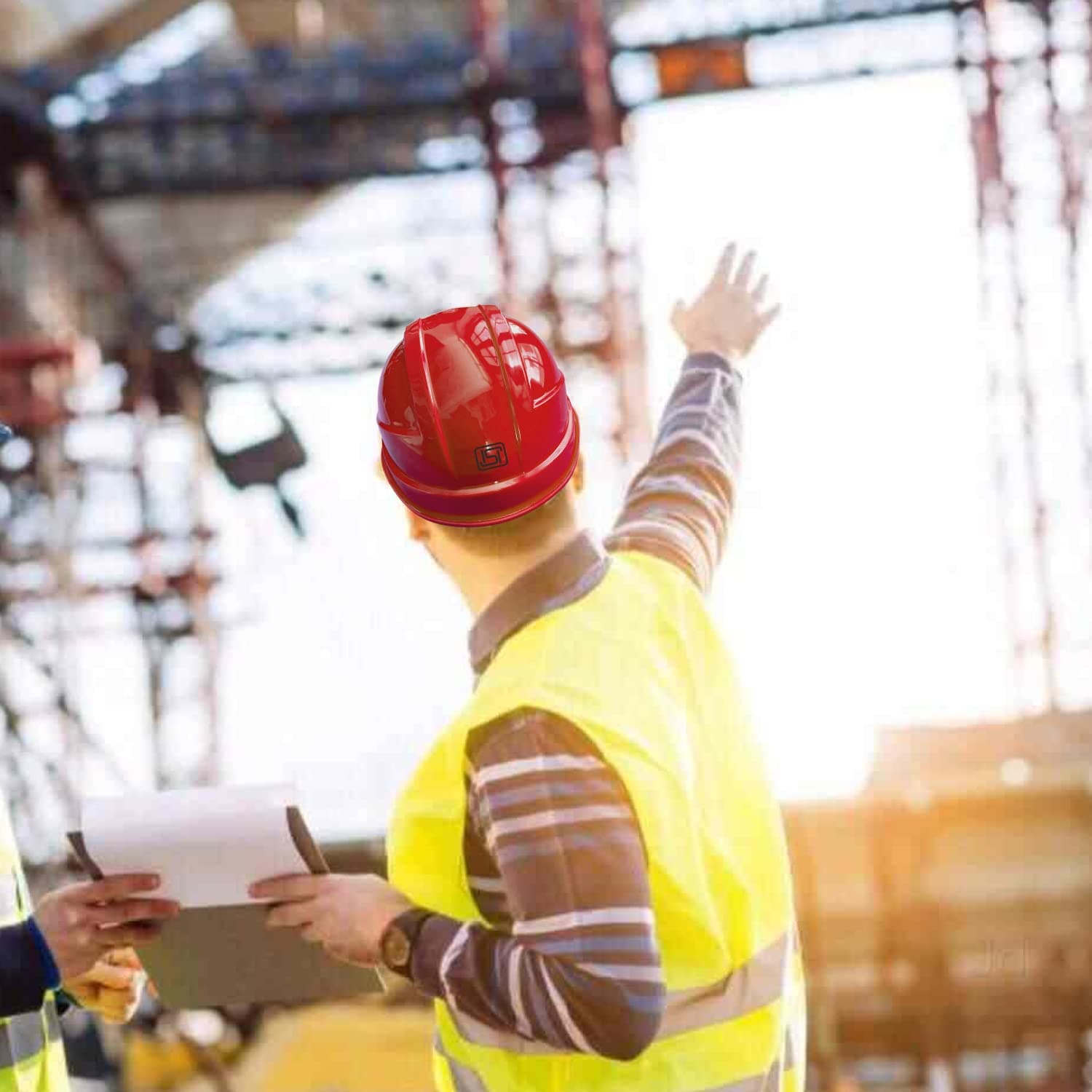 LADWA Red Heavy Duty Safety Director Helmet Head Protection for Outdoor Work Head Safety Hat with ISI Mark (Pack of 25) view 5