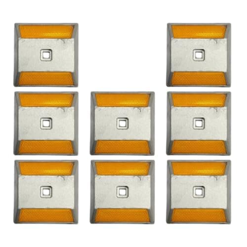 Ladwa Road Stud: Durable Aluminium Body and High-Visibility Yellow Reflector P-8