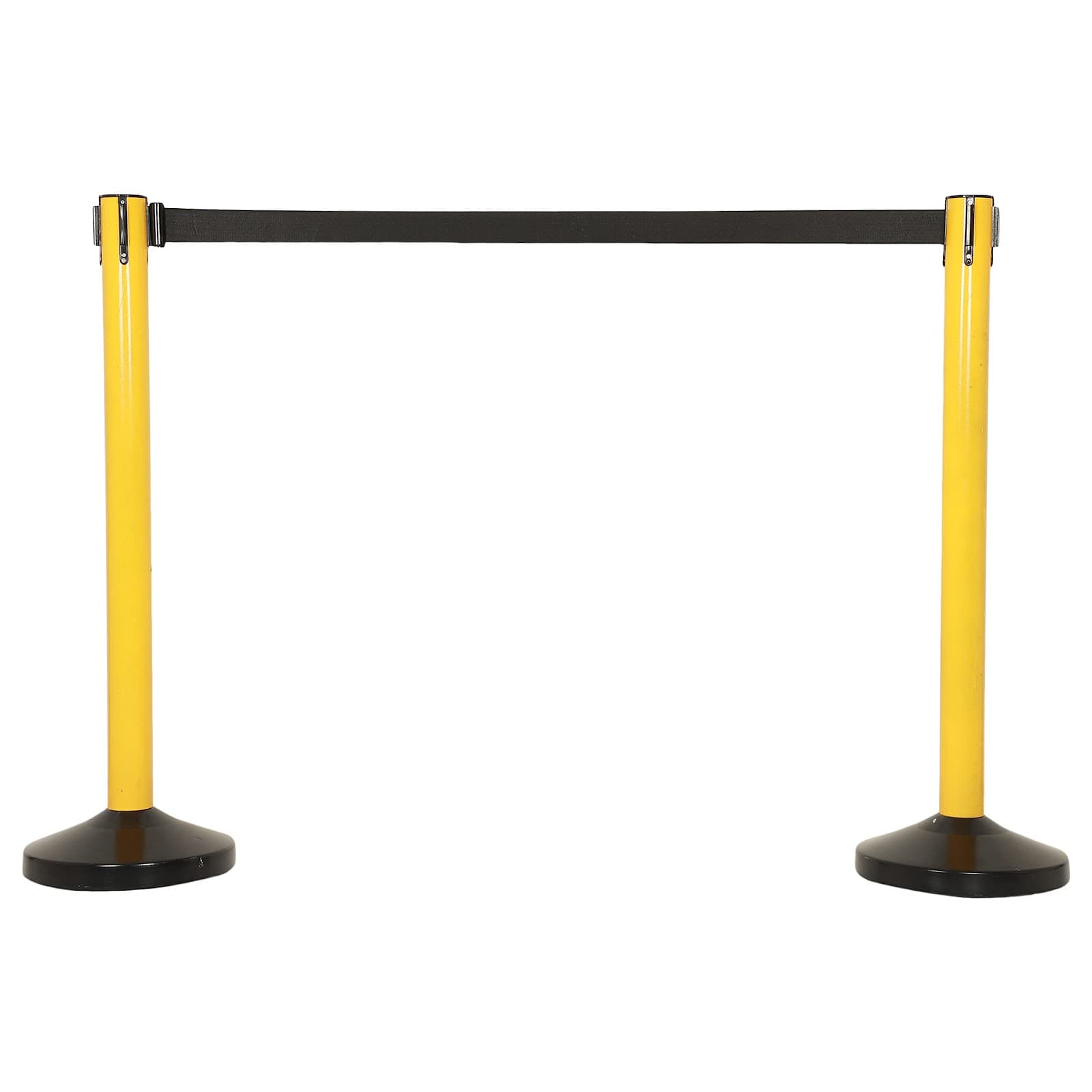 LADWA Set of 2 Q Please (Q Manager), 202 Grade Extendable 2.25 mtr Hook Type Stanchions Barrier Accessories Steel Barricade, Que Manager - Yellow