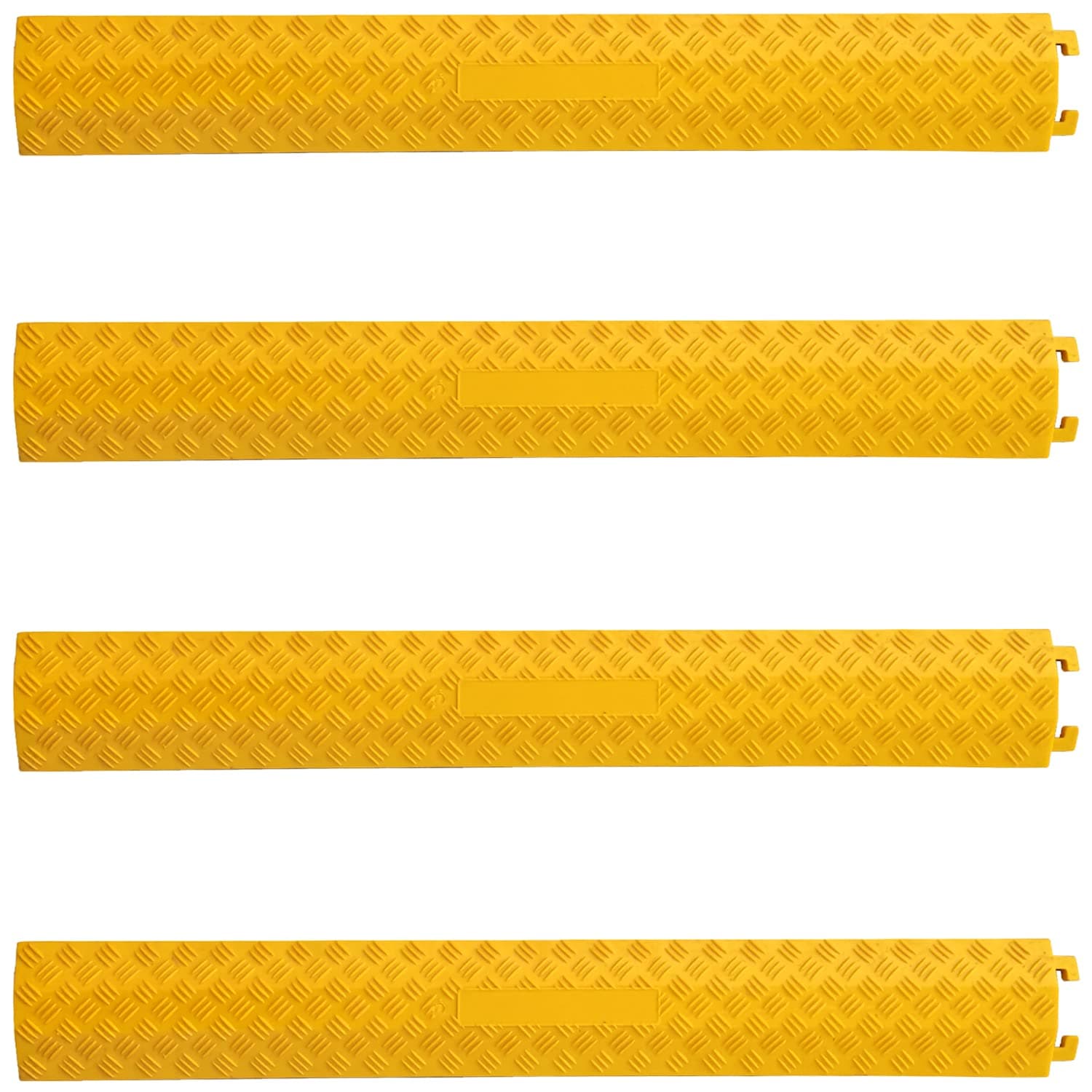 Ladwa Heavy Duty Rubber Cable Protector Bump/Hump Speed Breaker Heavy Duty Hose Cable Track Protector Protective Cover Wires Concealer Floor Cord Cover Cord Protector Yellow Smal (l Packof - 4)