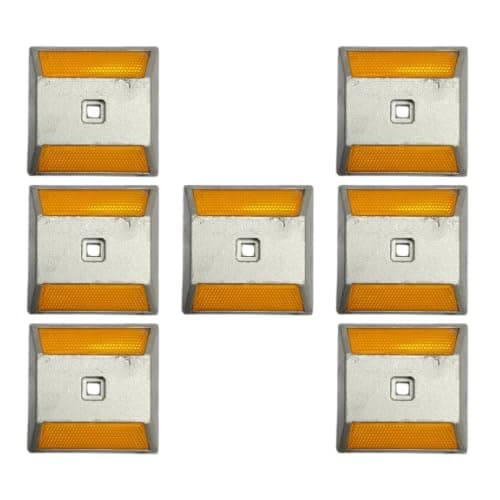 Ladwa Road Stud: Durable Aluminium Body and High-Visibility Yellow Reflector P-7