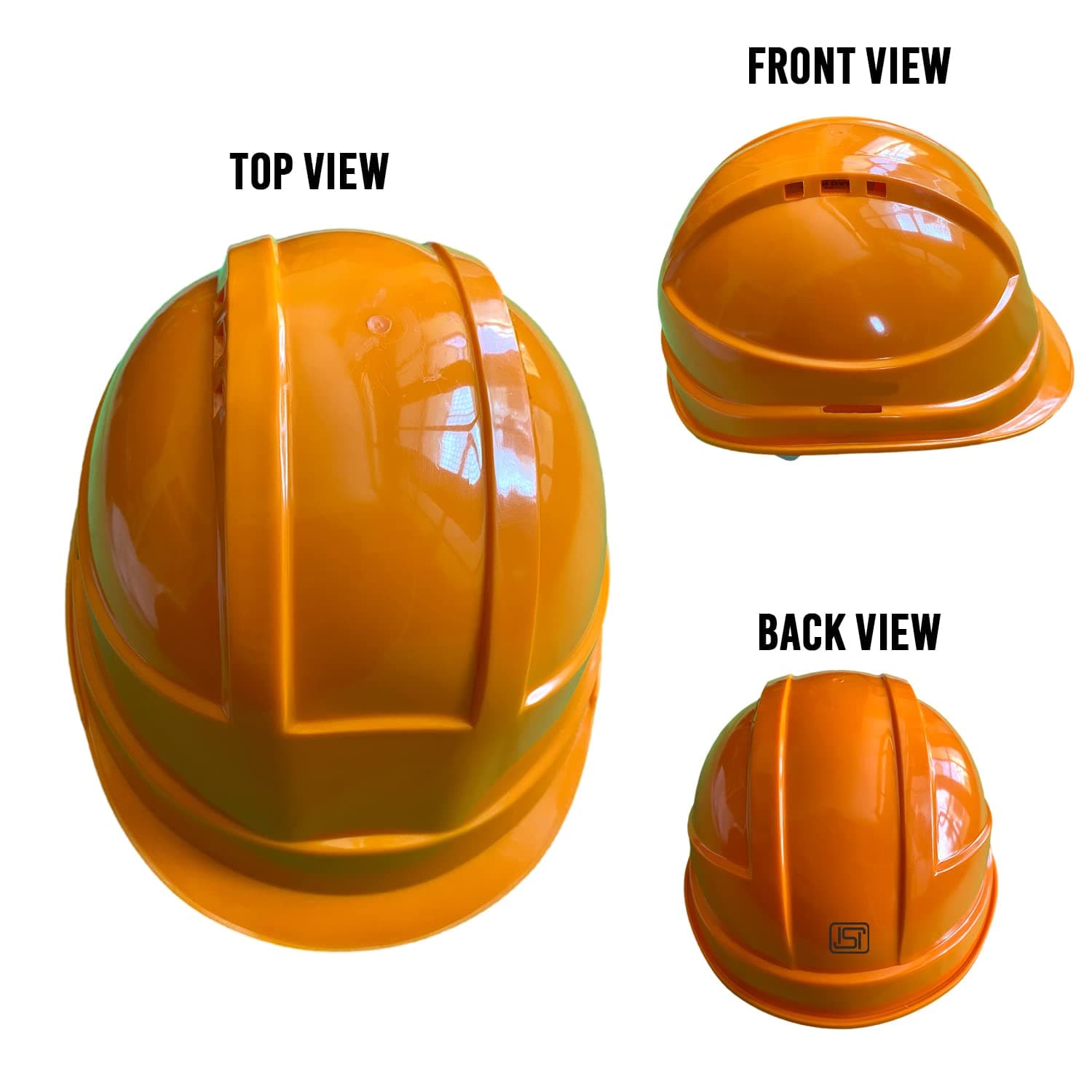 LADWA Orange Heavy Duty Safety Director Helmet Head Protection for Outdoor Work Head Safety Hat with ISI Mark (Pack of 10) view 2