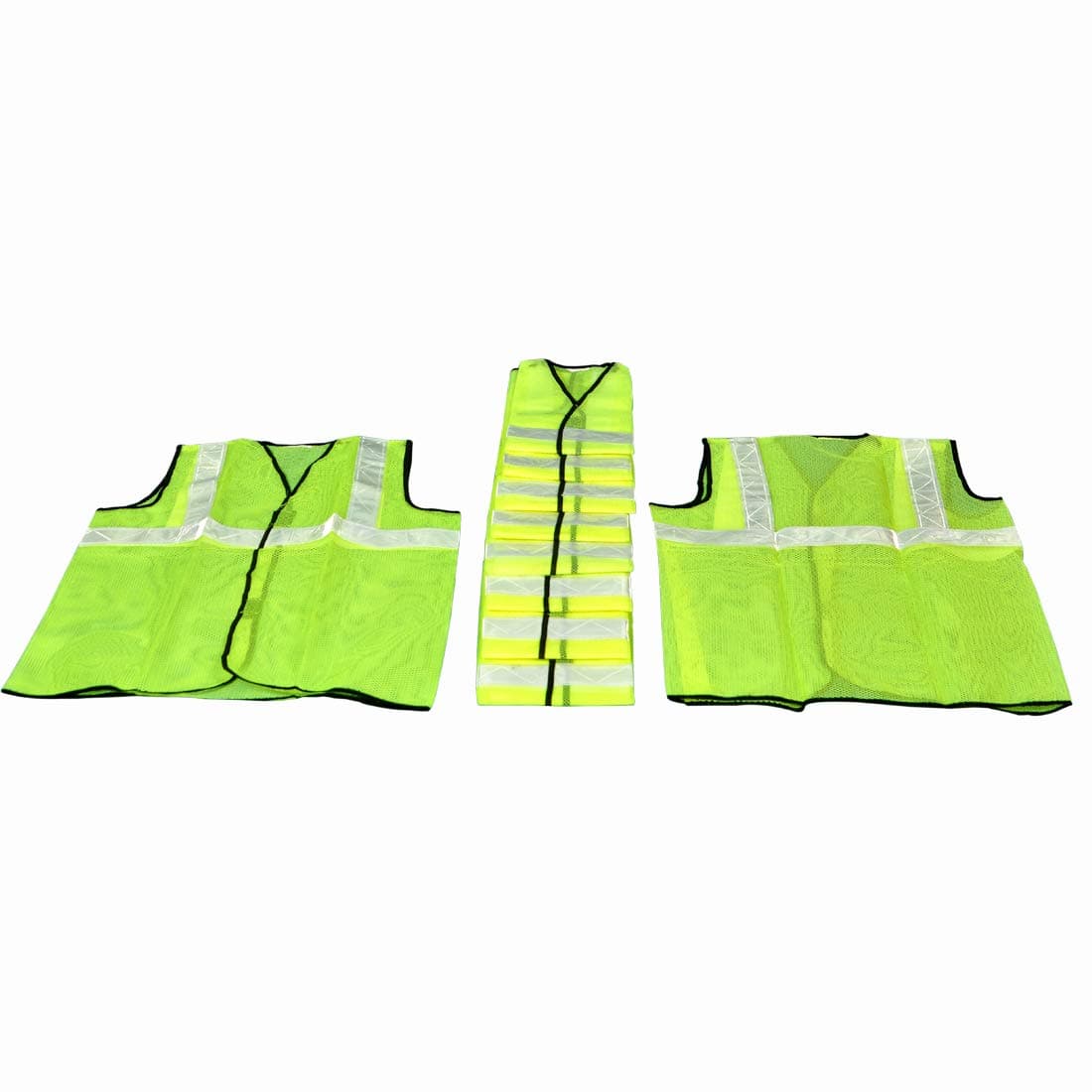 LADWA 10 Pcs Reflective PVC Stripes Safety Jacket For Road Safety Work Wear For Men Women Green view 4