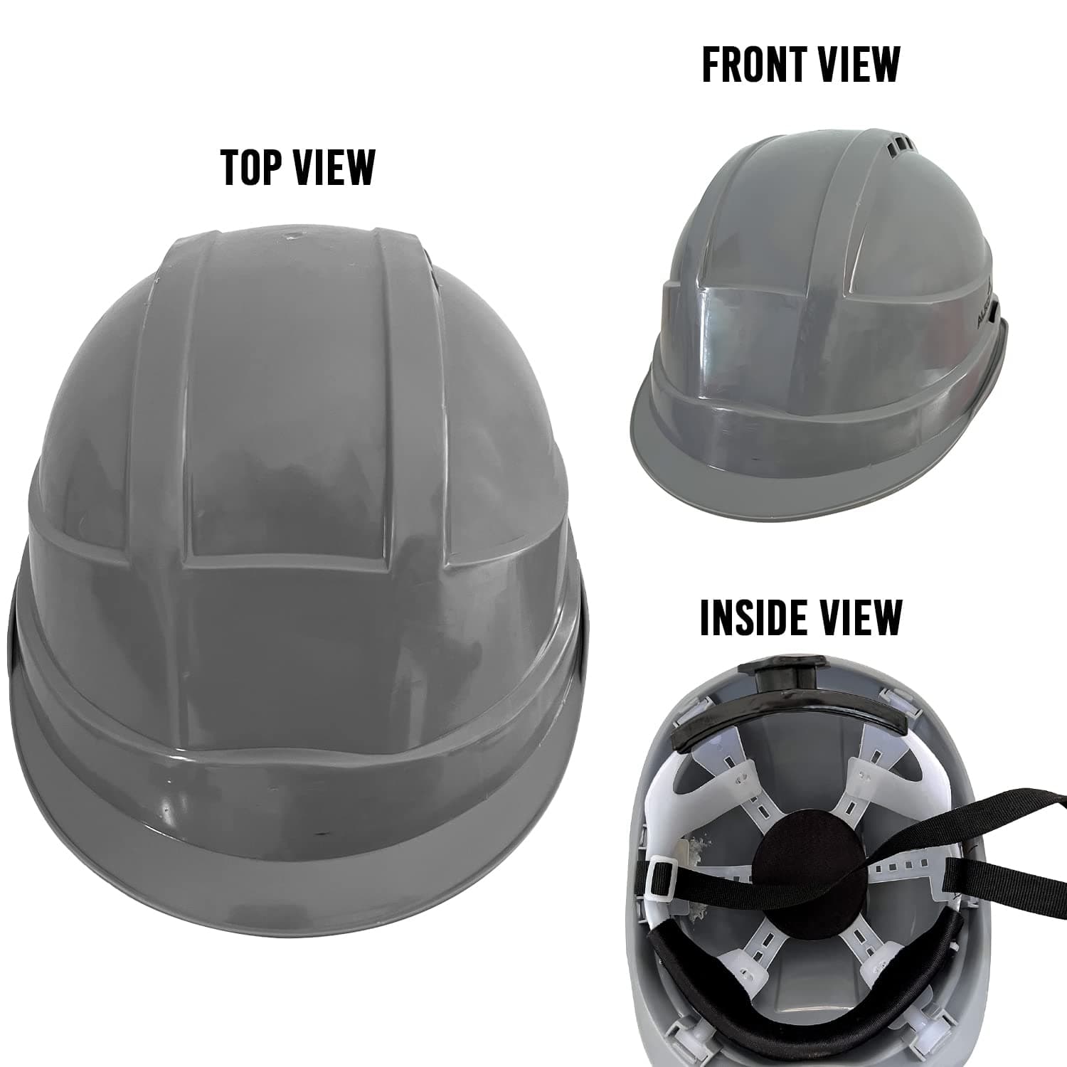 LADWA Grey Heavy Duty Safety Director Helmet Head Protection for Outdoor Work Head Safety Hat with ISI Mark (Pack of 10) view 3