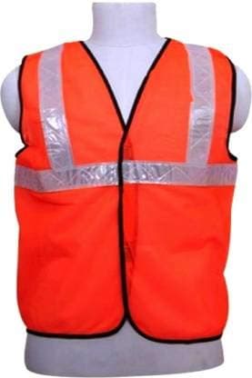 Ladwa 2 Pcs Reflective PVC Stripes Safety Jacket For Road Safety Work Wear For Men Women (Orange, Set of 2) view 3