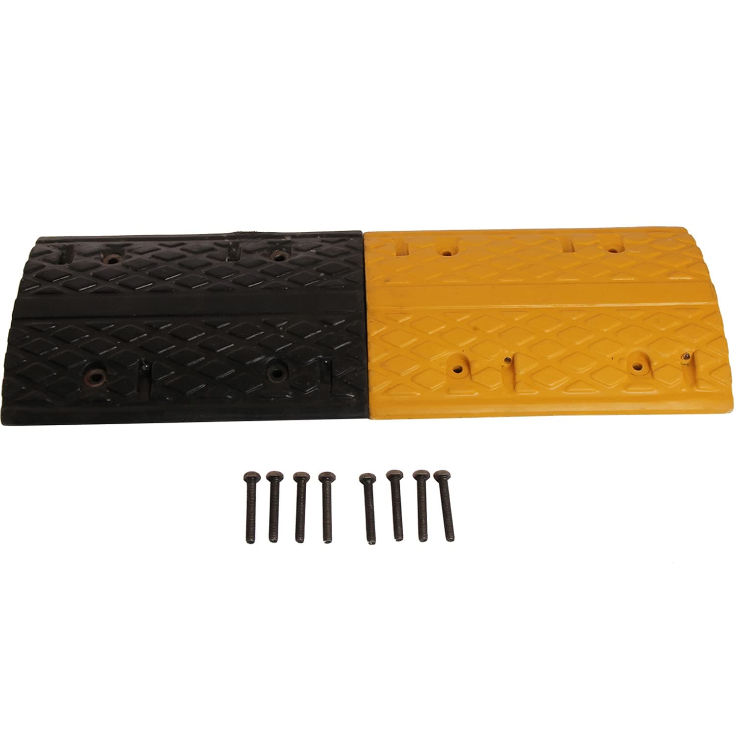 LADWA 1 mtr, 50 mm Rubber Road Hump Safety Speed Breaker in Black & Yellow Colour for High Visibility view 5