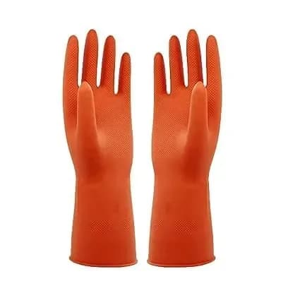 LADWA Pre-mium Household Rubber Hand gloves orange Color