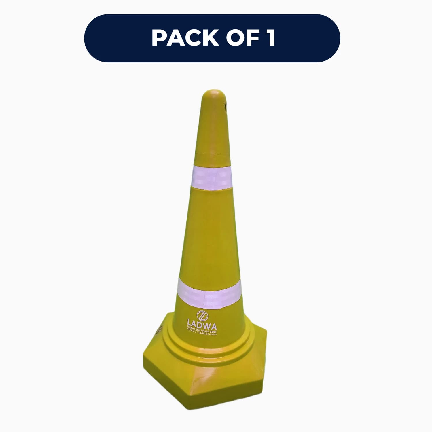 LADWA Safety Cones - Round Top-Hexa Base -Yellow-4.0 Kg 750mm
(Pack -1)