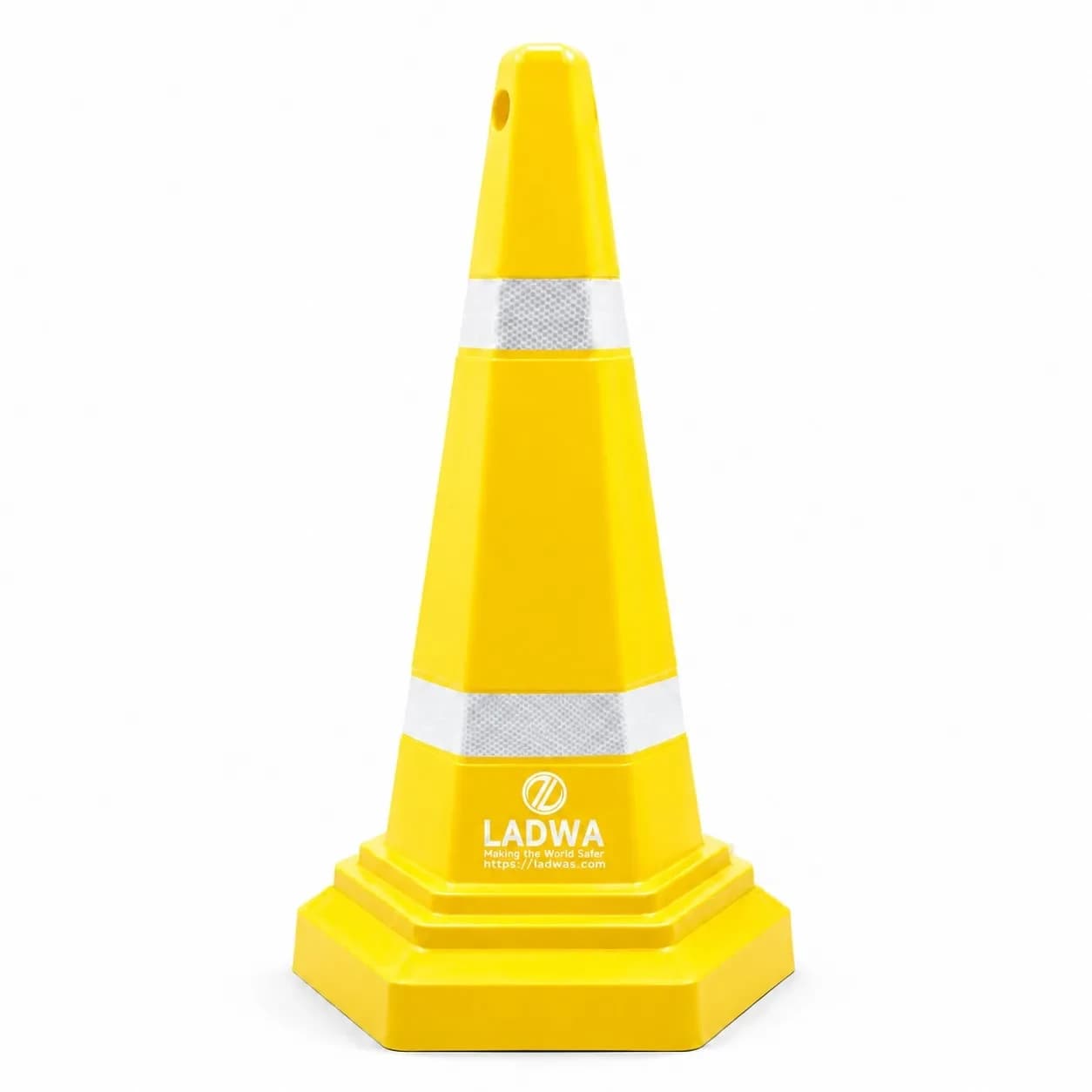 LADWA Safety Cone - Hexa Base -YELLOW -4.0 Kg 750mm