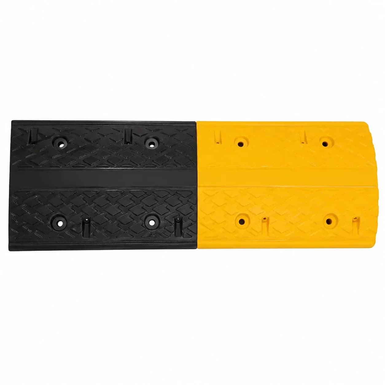 LADWA 1 mtr, 50 mm Rubber Road Hump Safety Speed Breaker in Black & Yellow Colour for High Visibility