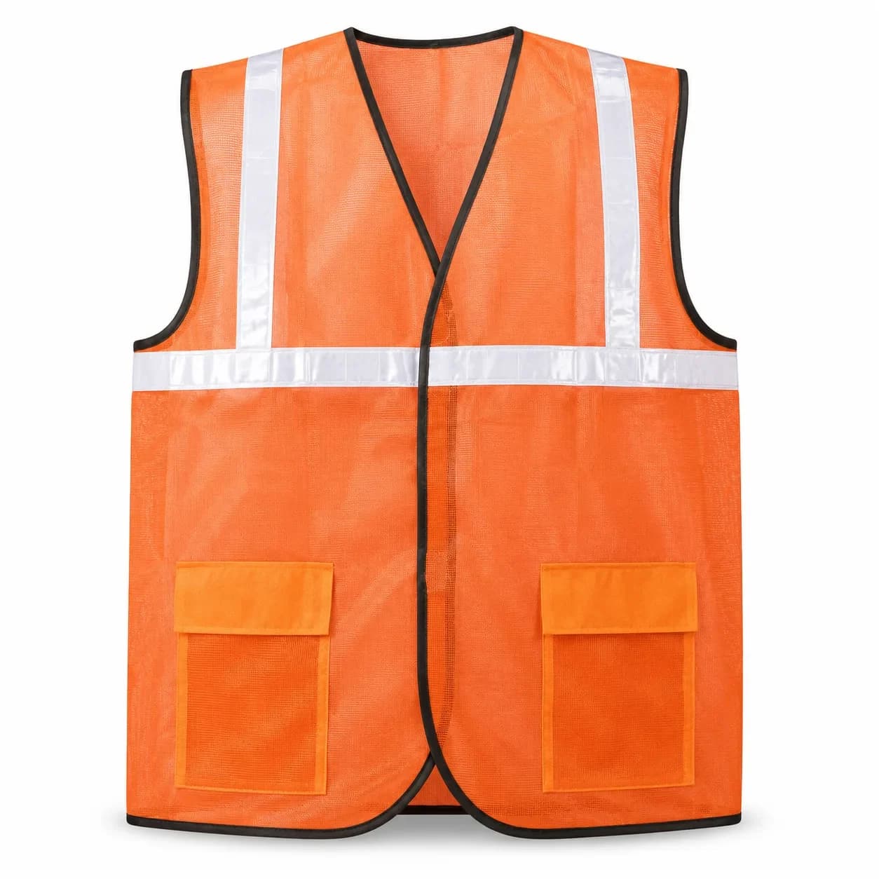 LADWA Orange Work Wear Reflective Strips Jacket with High Visibility Safety